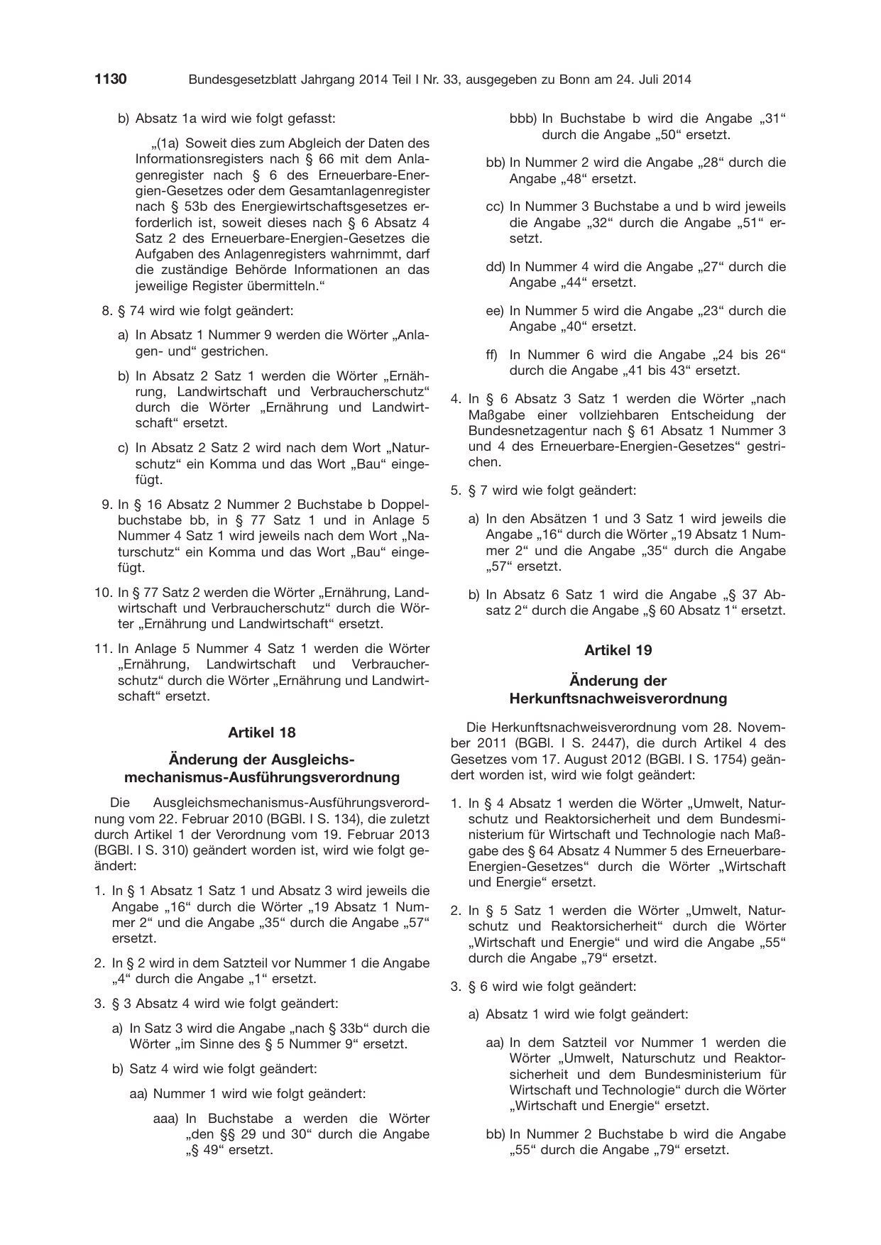 BGBl. 2014, Seite 1130 — Originalseite als Abbildung