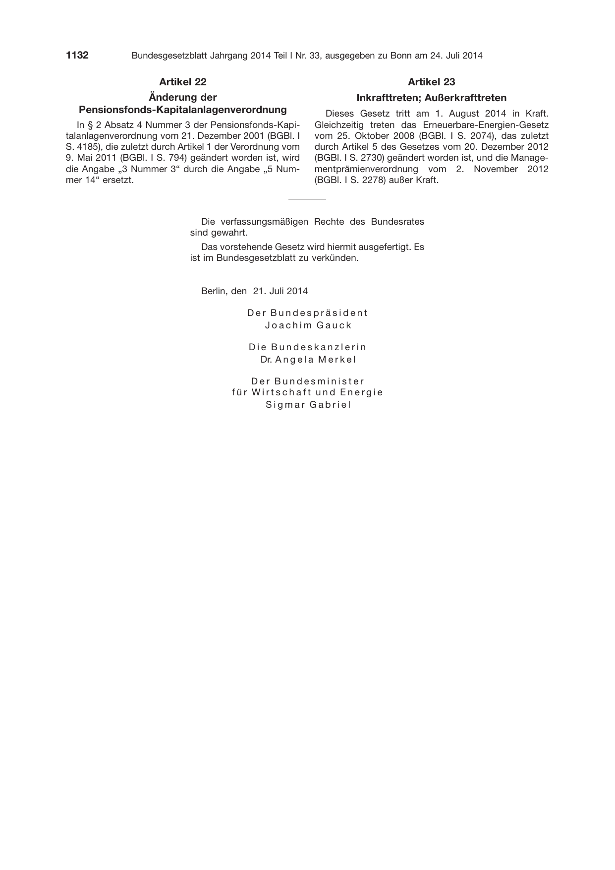 BGBl. 2014, Seite 1132 — Originalseite als Abbildung