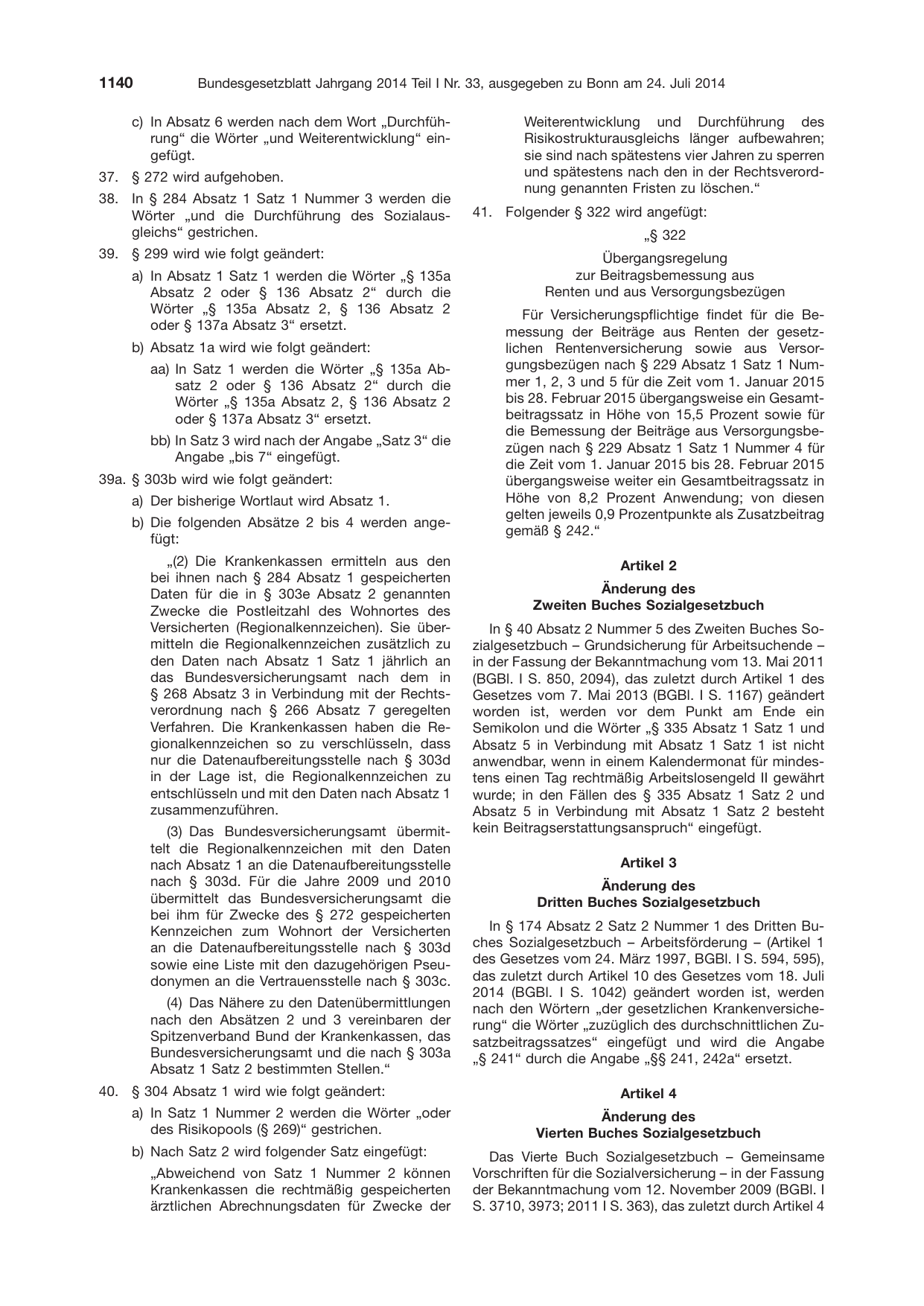 BGBl. 2014, Seite 1140 — Originalseite als Abbildung