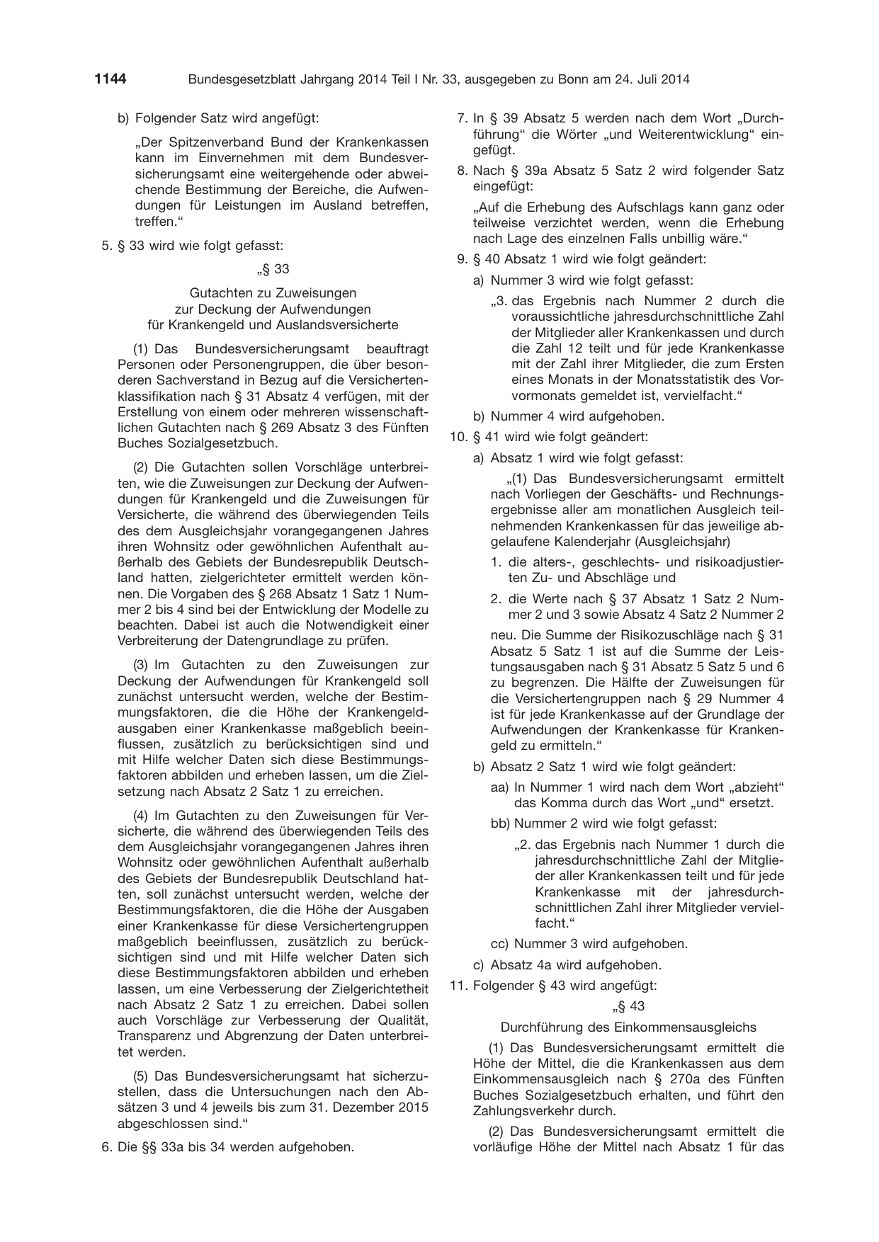 BGBl. 2014, Seite 1144 — Originalseite als Abbildung