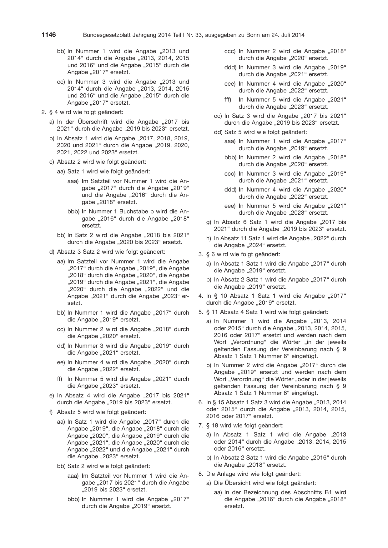 BGBl. 2014, Seite 1146 — Originalseite als Abbildung