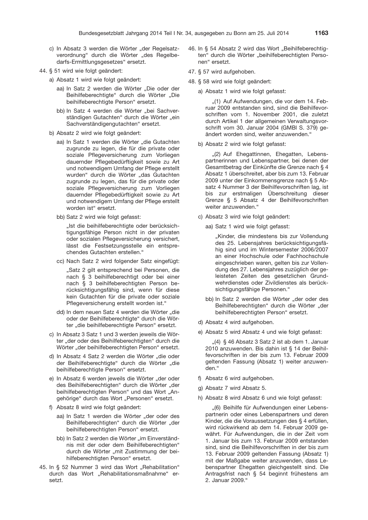 BGBl. 2014, Seite 1163 — Originalseite als Abbildung
