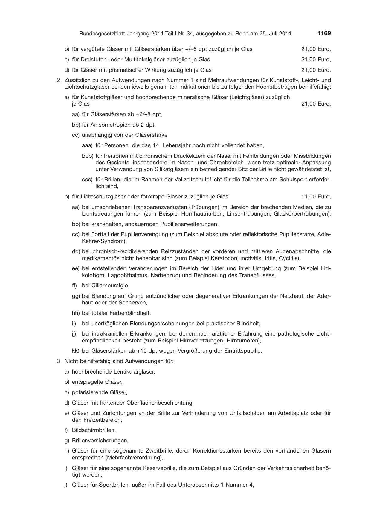BGBl. 2014, Seite 1169 — Originalseite als Abbildung