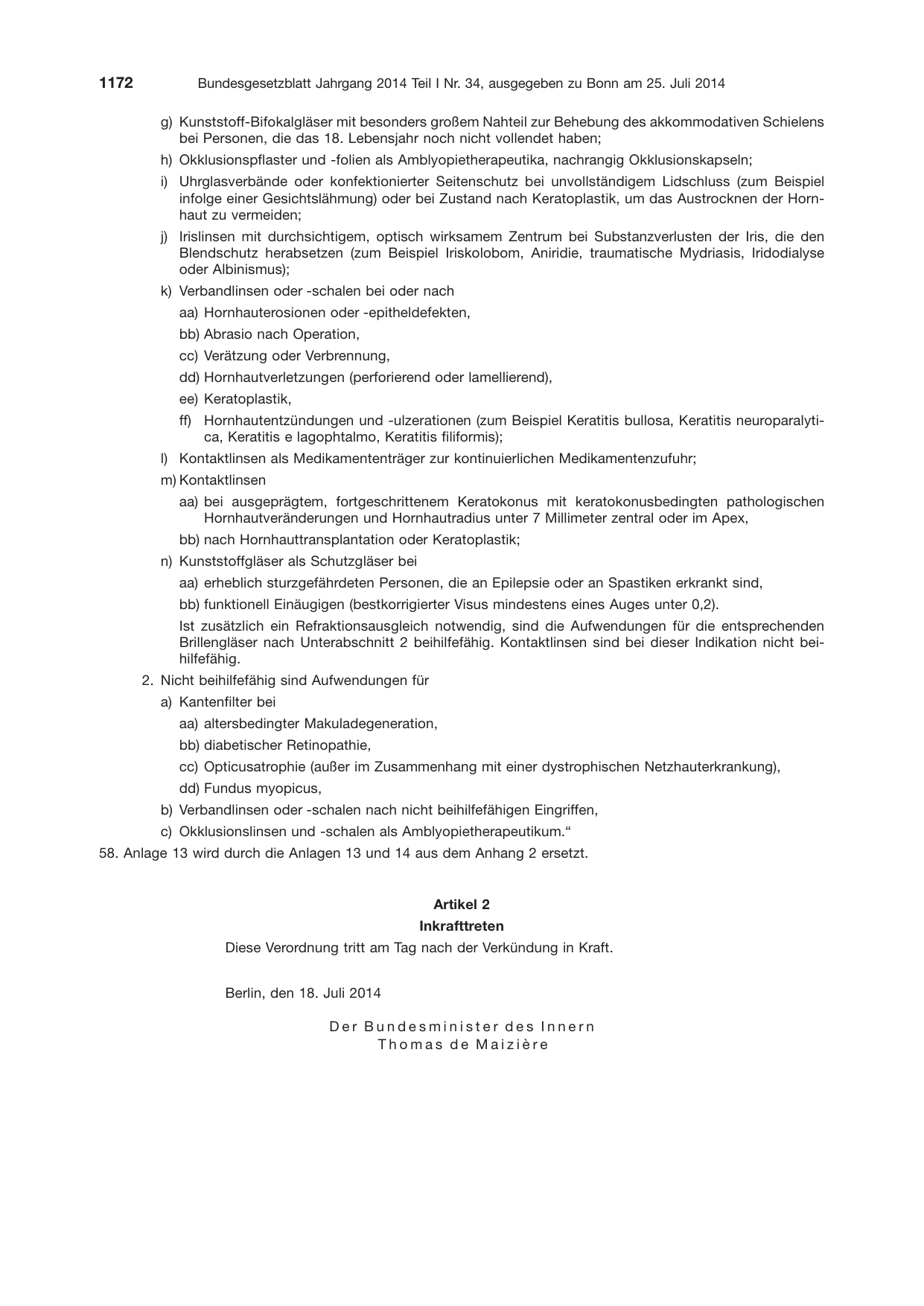 BGBl. 2014, Seite 1172 — Originalseite als Abbildung