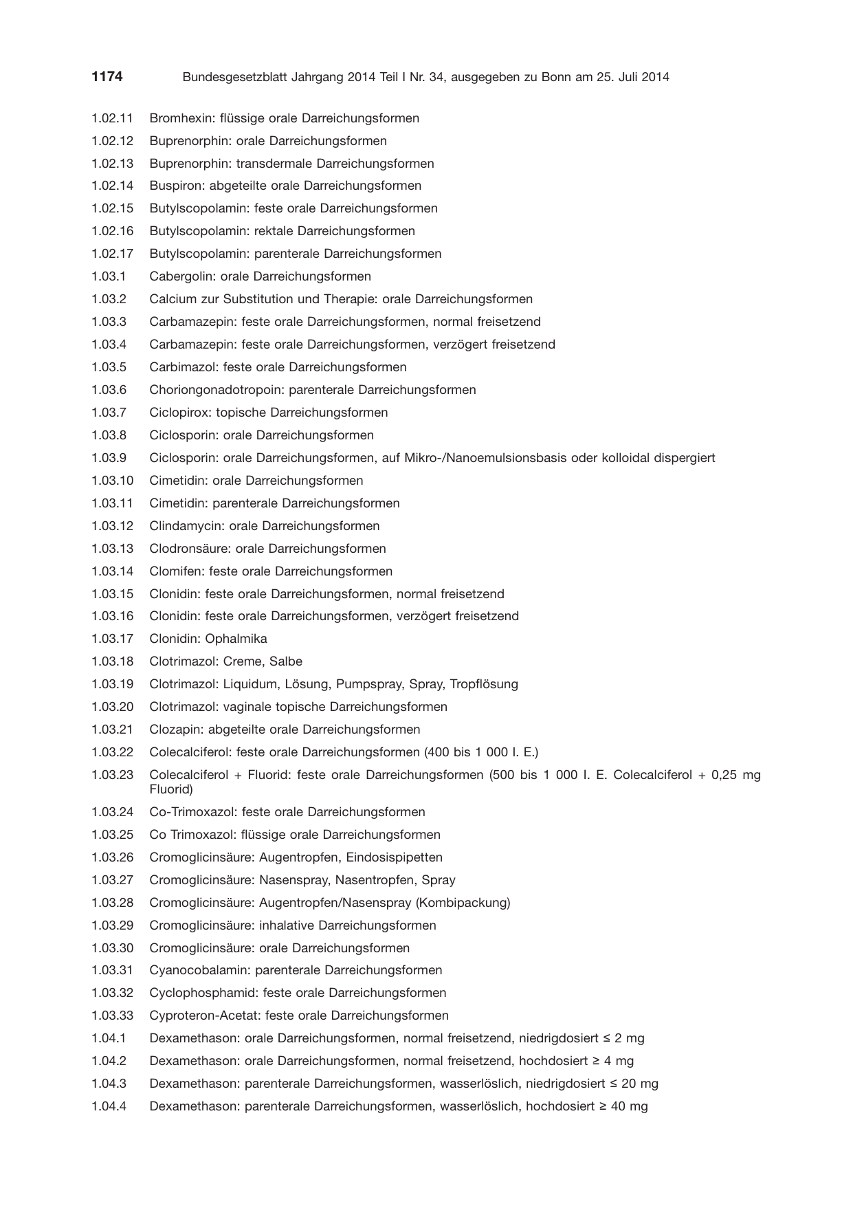 BGBl. 2014, Seite 1174 — Originalseite als Abbildung