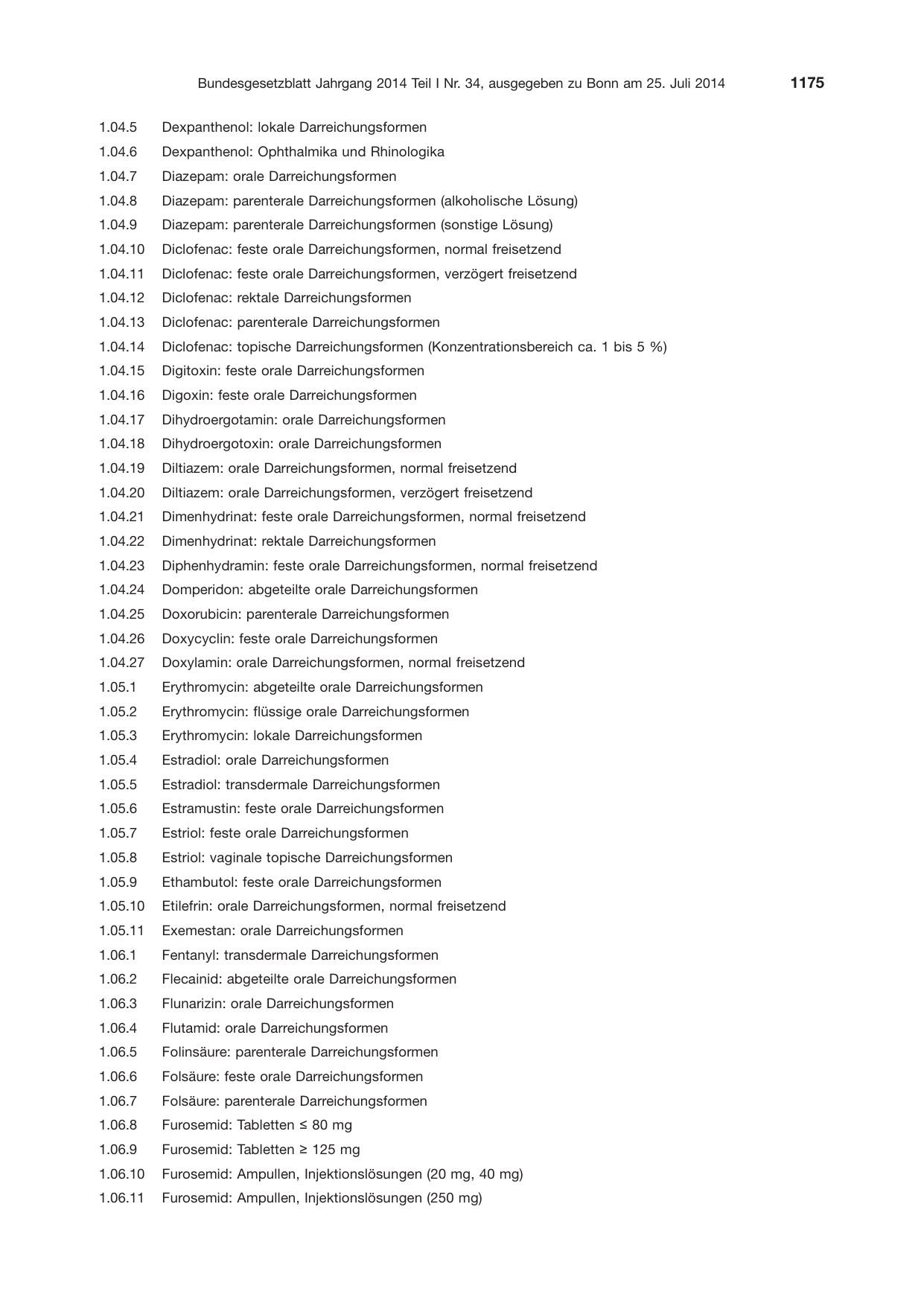 BGBl. 2014, Seite 1175 — Originalseite als Abbildung