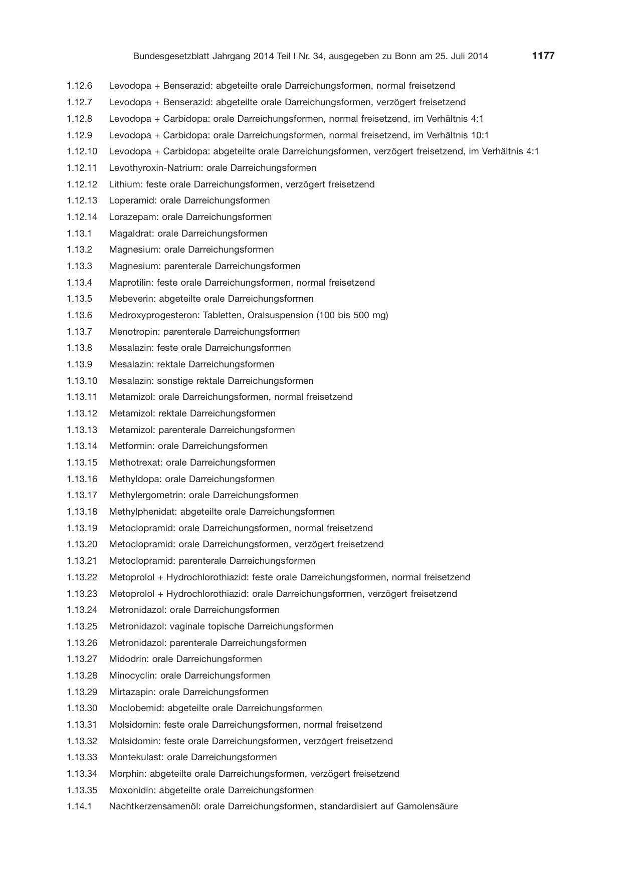 BGBl. 2014, Seite 1177 — Originalseite als Abbildung