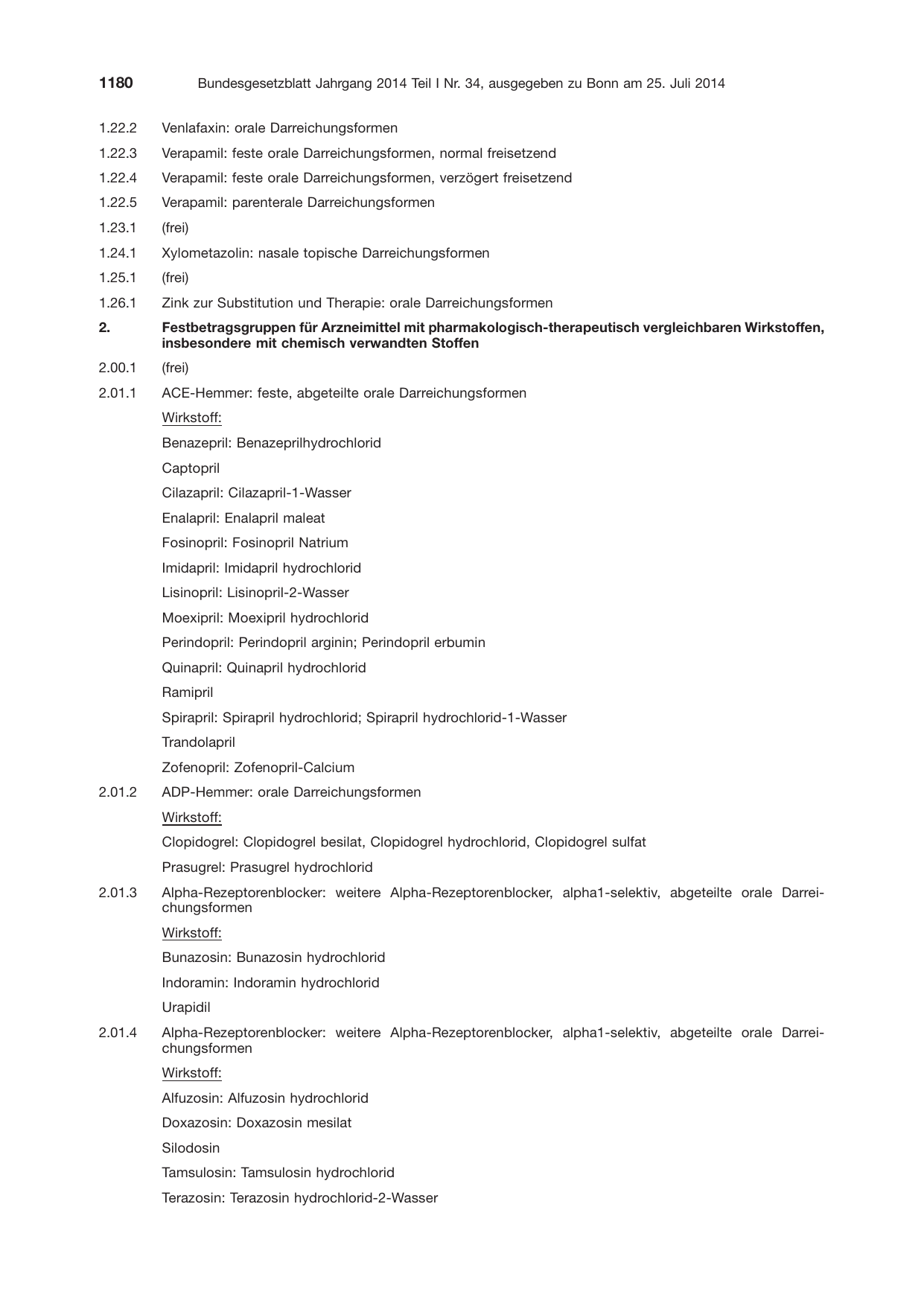 BGBl. 2014, Seite 1180 — Originalseite als Abbildung