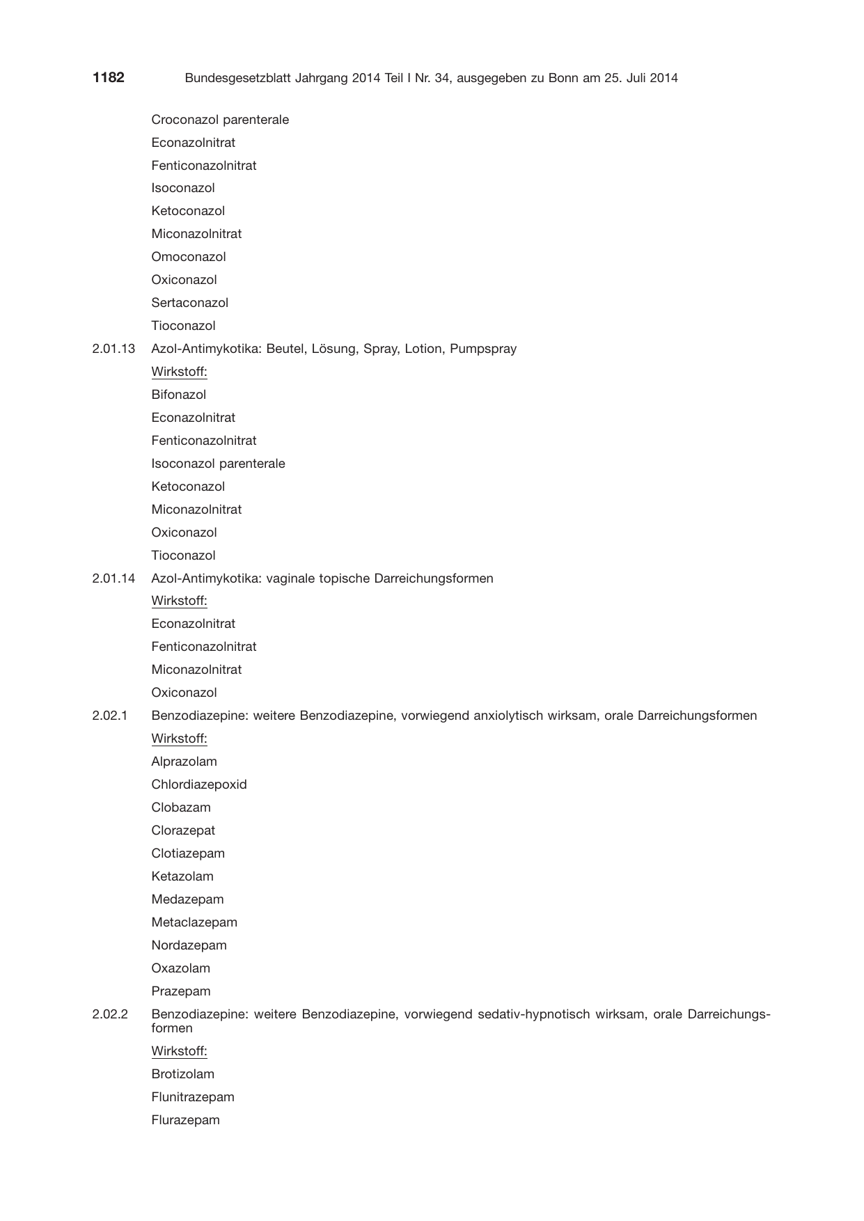 BGBl. 2014, Seite 1182 — Originalseite als Abbildung