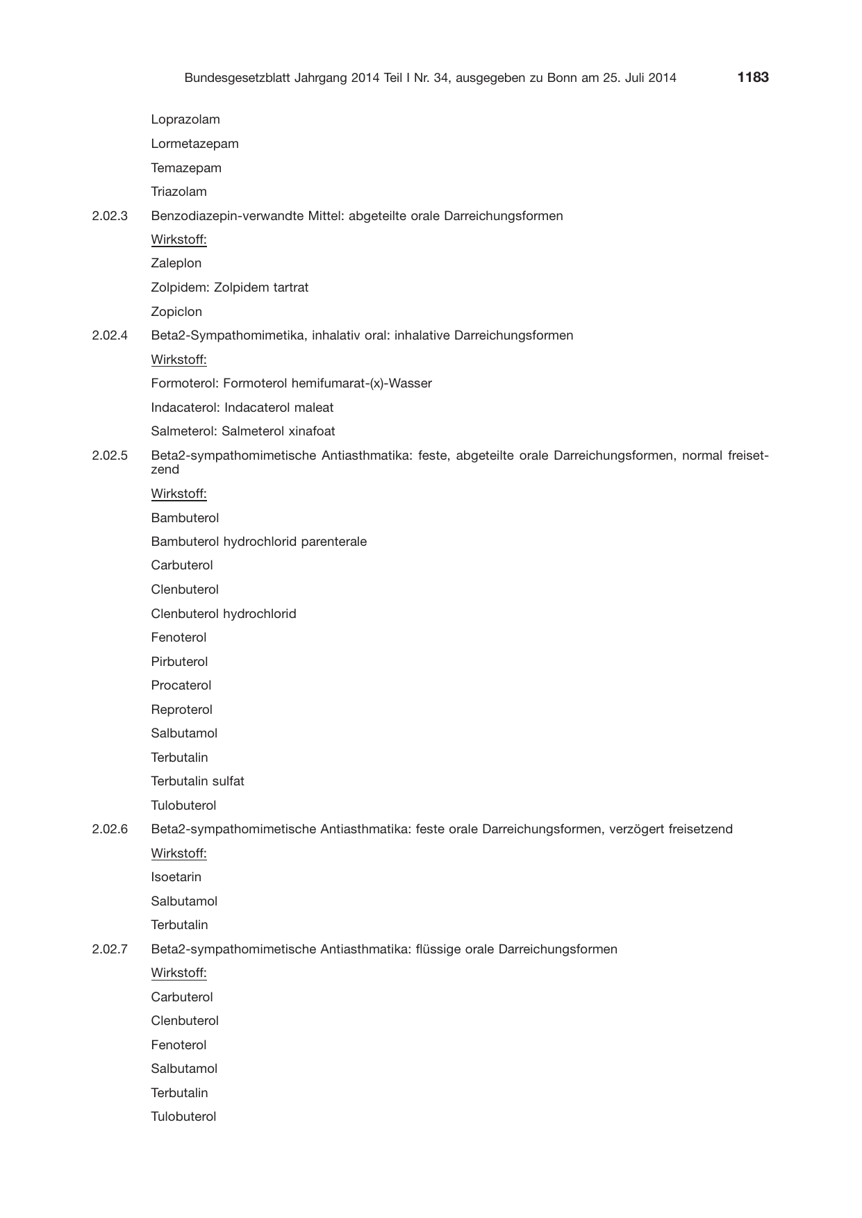 BGBl. 2014, Seite 1183 — Originalseite als Abbildung