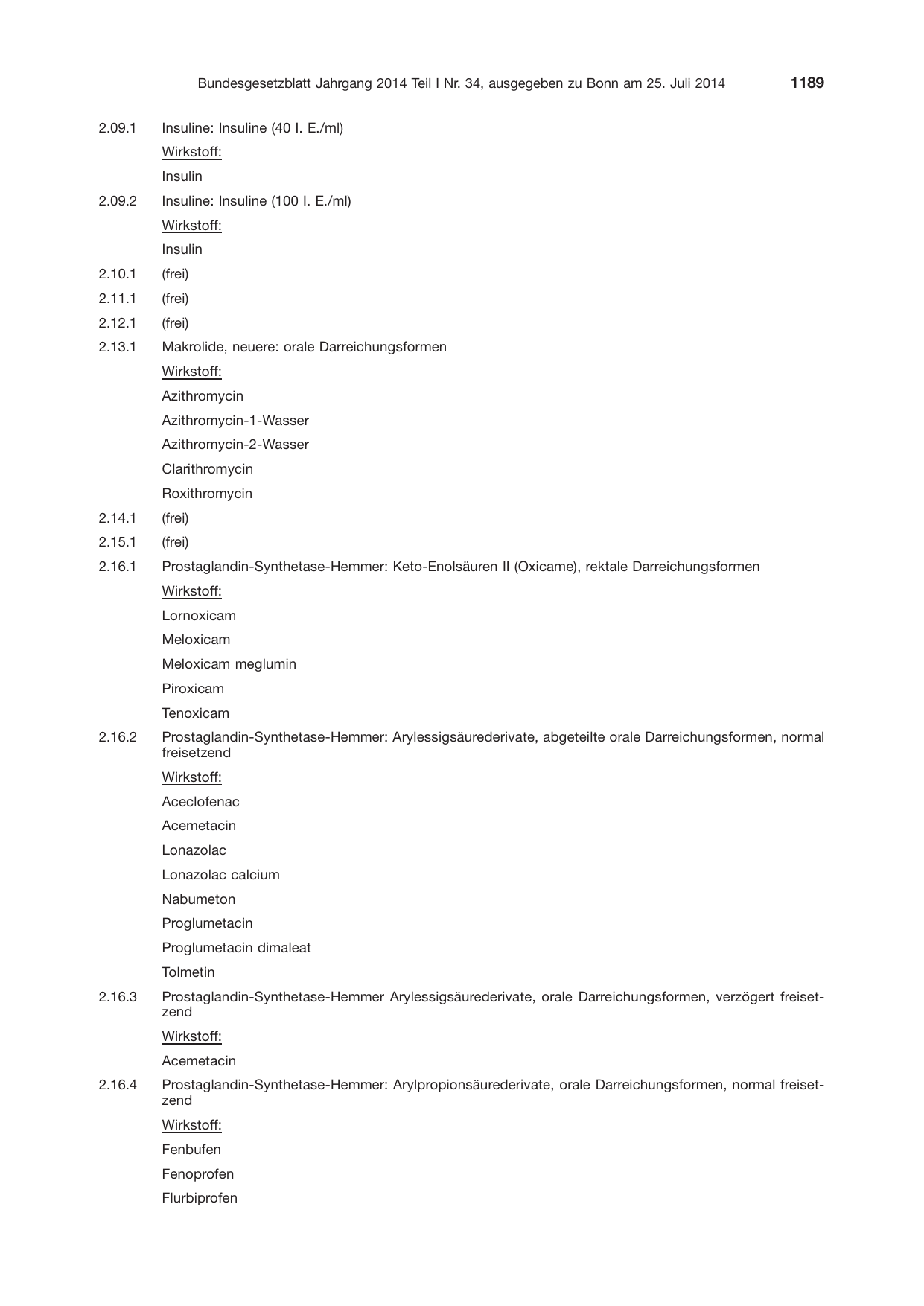 BGBl. 2014, Seite 1189 — Originalseite als Abbildung