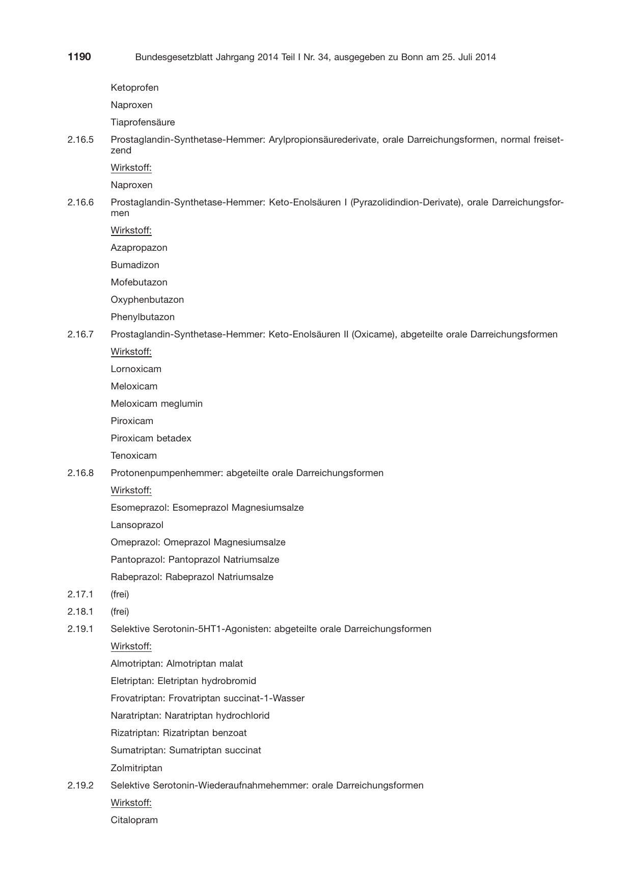 BGBl. 2014, Seite 1190 — Originalseite als Abbildung