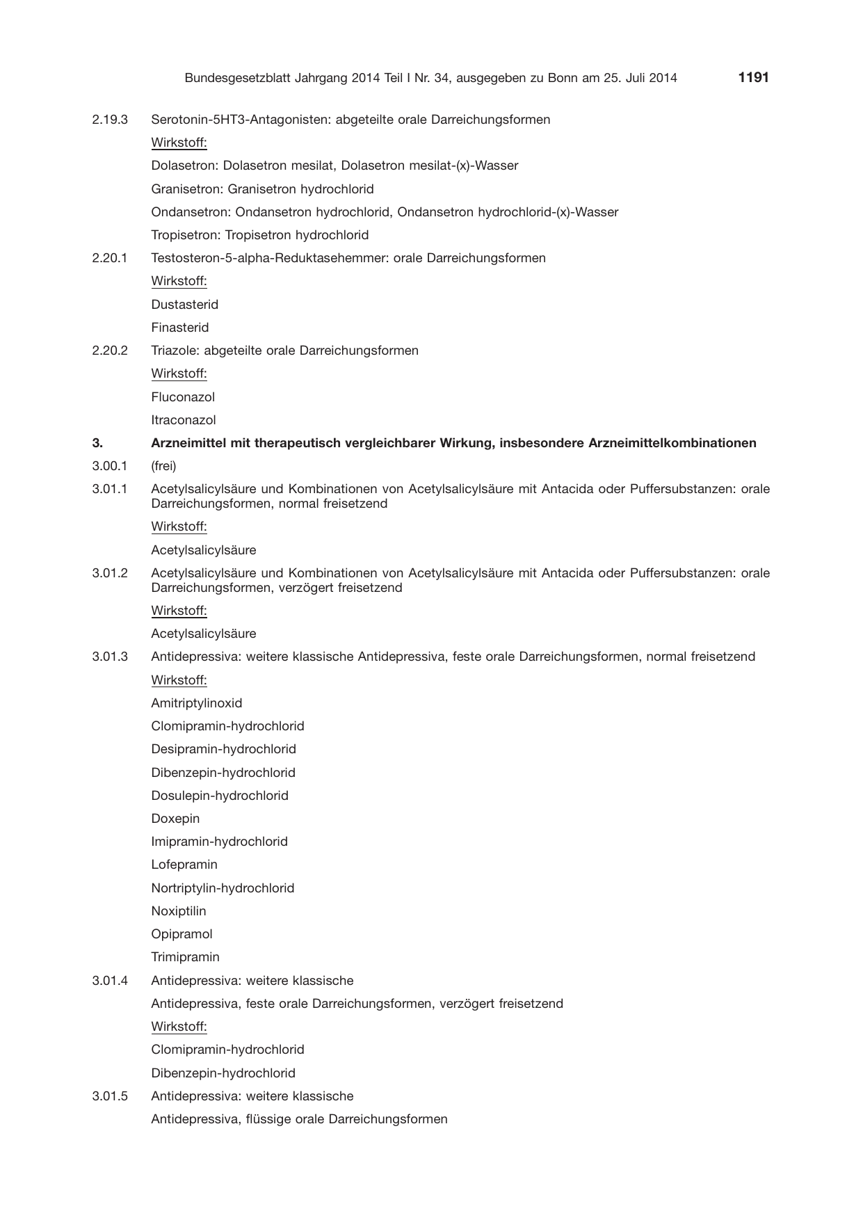 BGBl. 2014, Seite 1191 — Originalseite als Abbildung