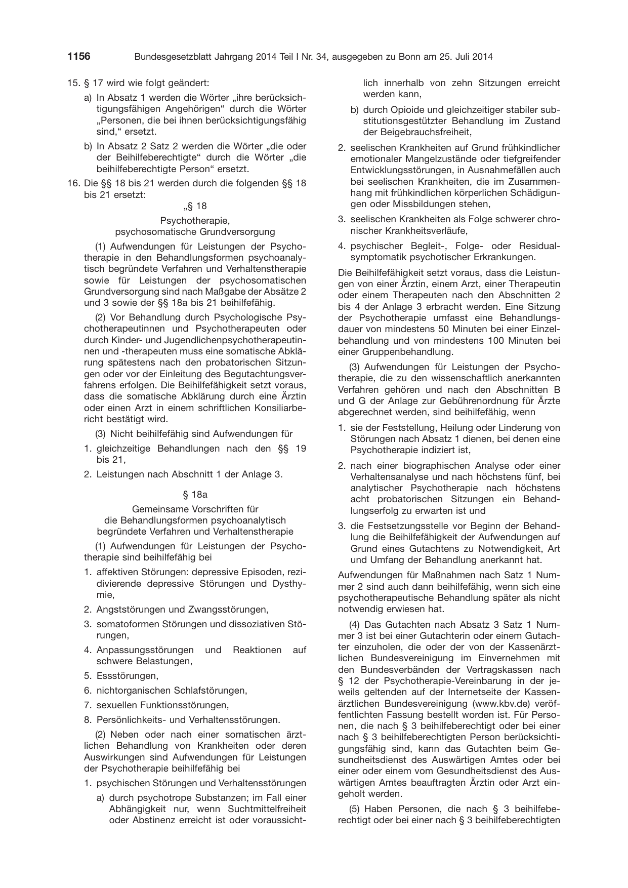 BGBl. 2014, Seite 1156 — Originalseite als Abbildung