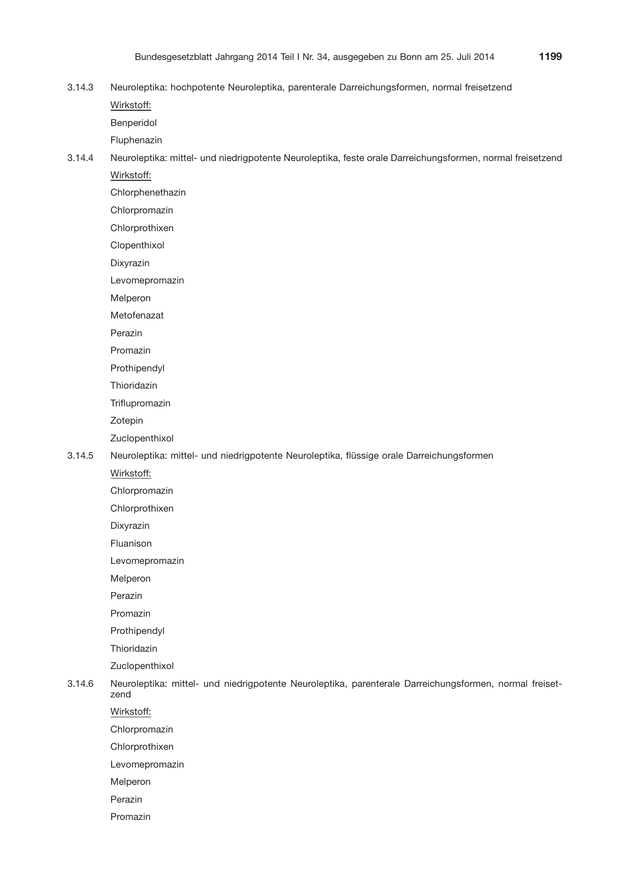 BGBl. 2014, Seite 1199 — Originalseite als Abbildung