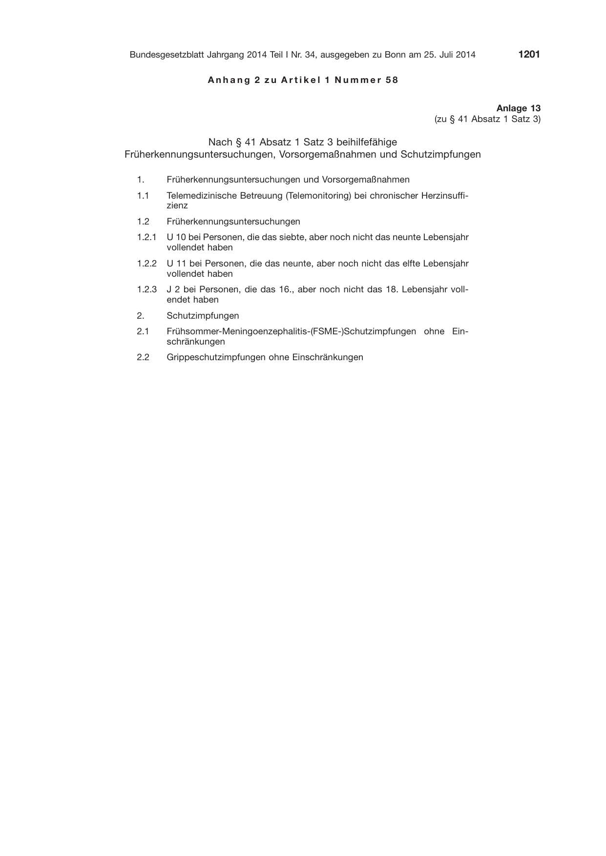 BGBl. 2014, Seite 1201 — Originalseite als Abbildung