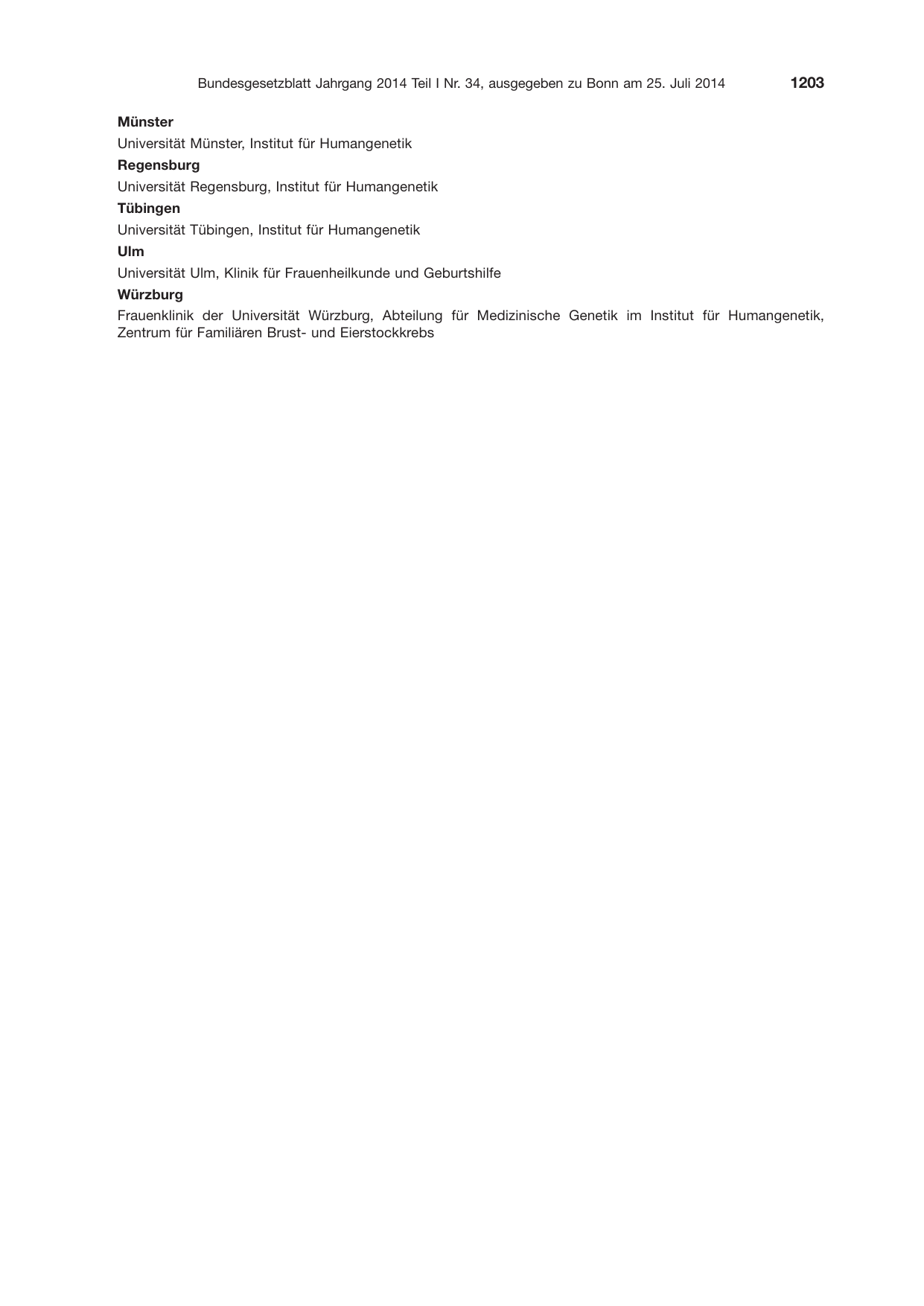 BGBl. 2014, Seite 1203 — Originalseite als Abbildung