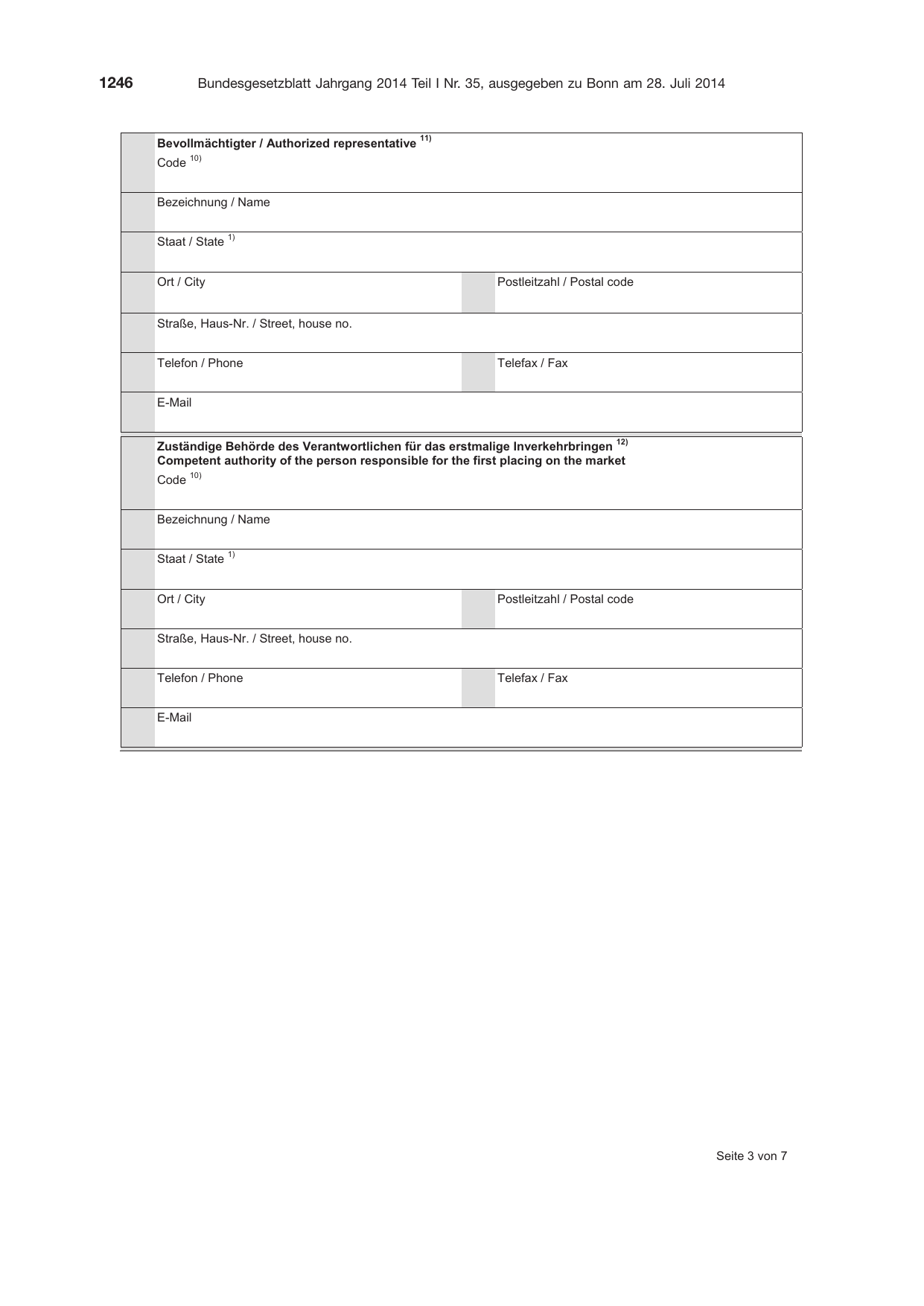 BGBl. 2014, Seite 1246 — Originalseite als Abbildung