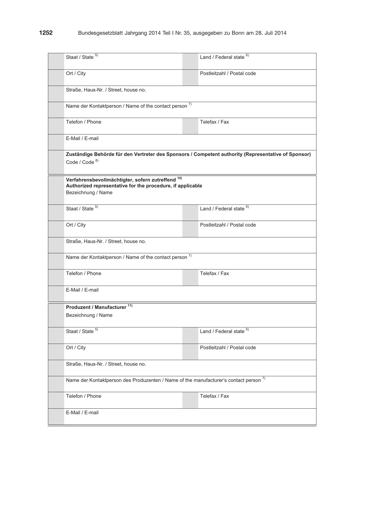 BGBl. 2014, Seite 1252 — Originalseite als Abbildung