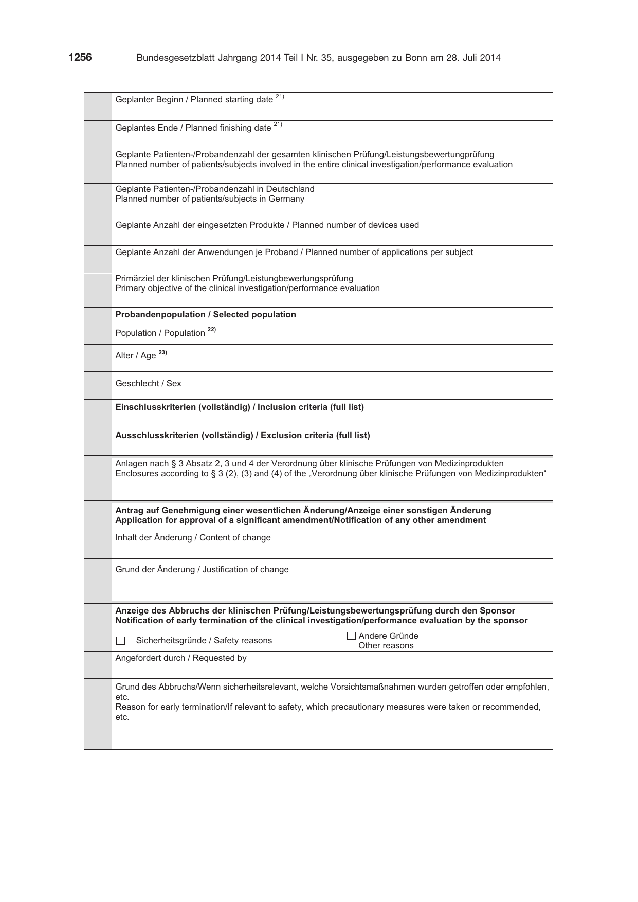 BGBl. 2014, Seite 1256 — Originalseite als Abbildung