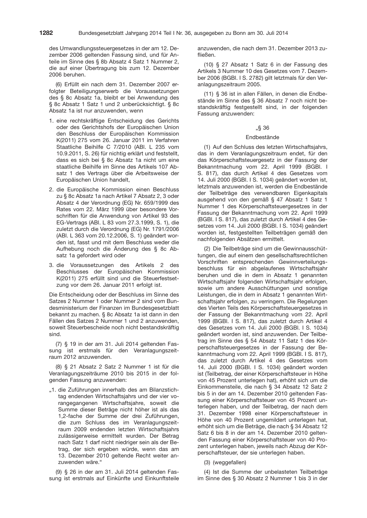 BGBl. 2014, Seite 1282 — Originalseite als Abbildung