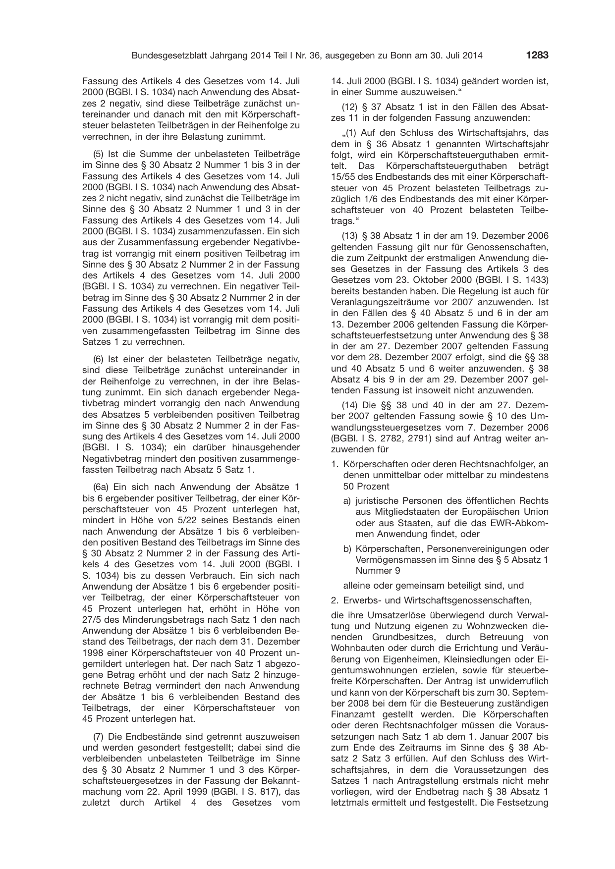 BGBl. 2014, Seite 1283 — Originalseite als Abbildung