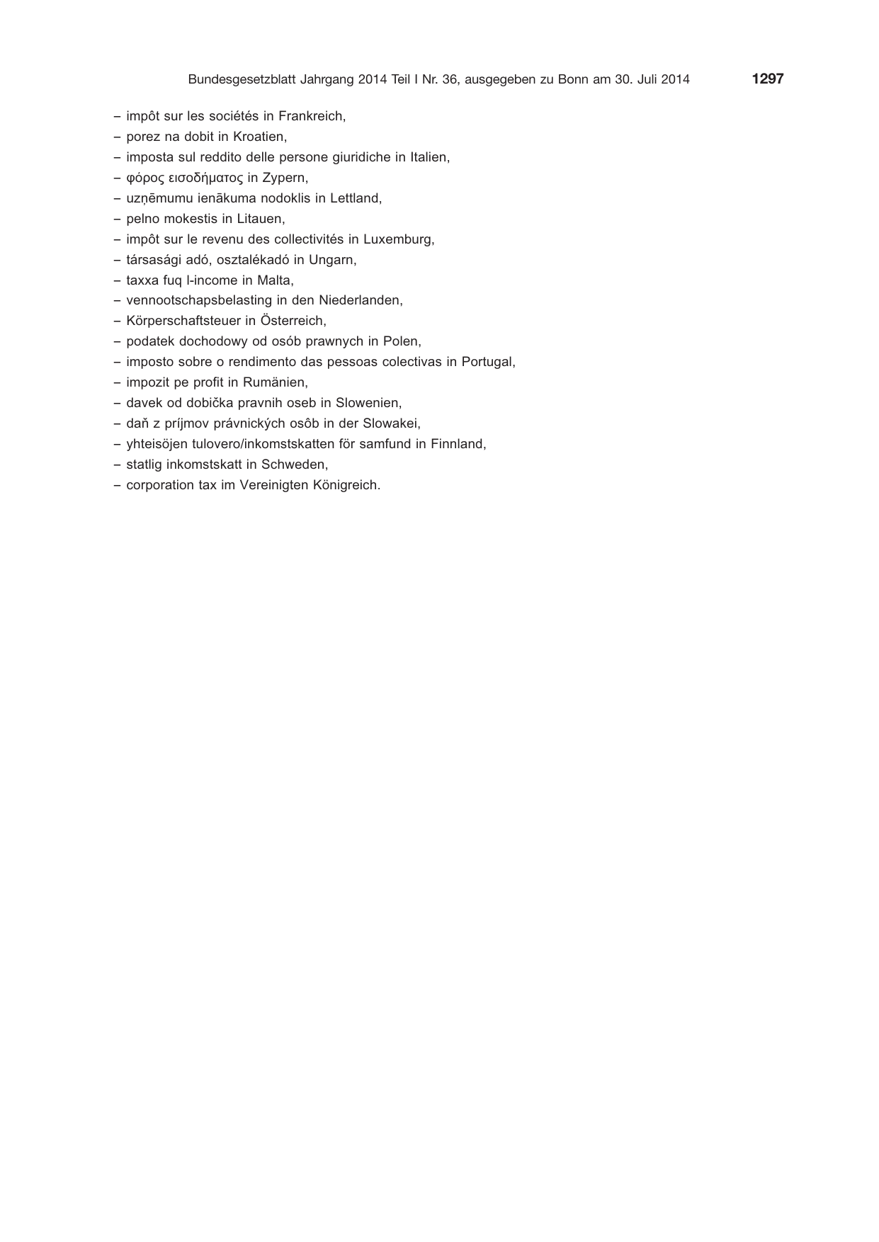 BGBl. 2014, Seite 1297 — Originalseite als Abbildung