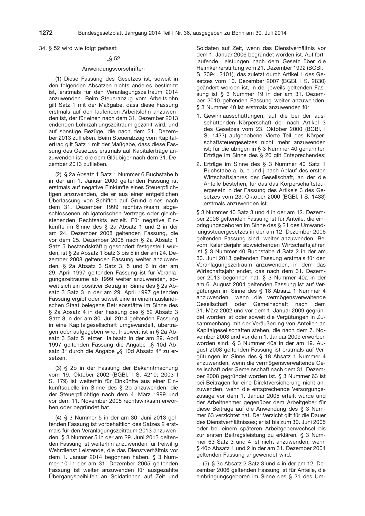 BGBl. 2014, Seite 1272 — Originalseite als Abbildung