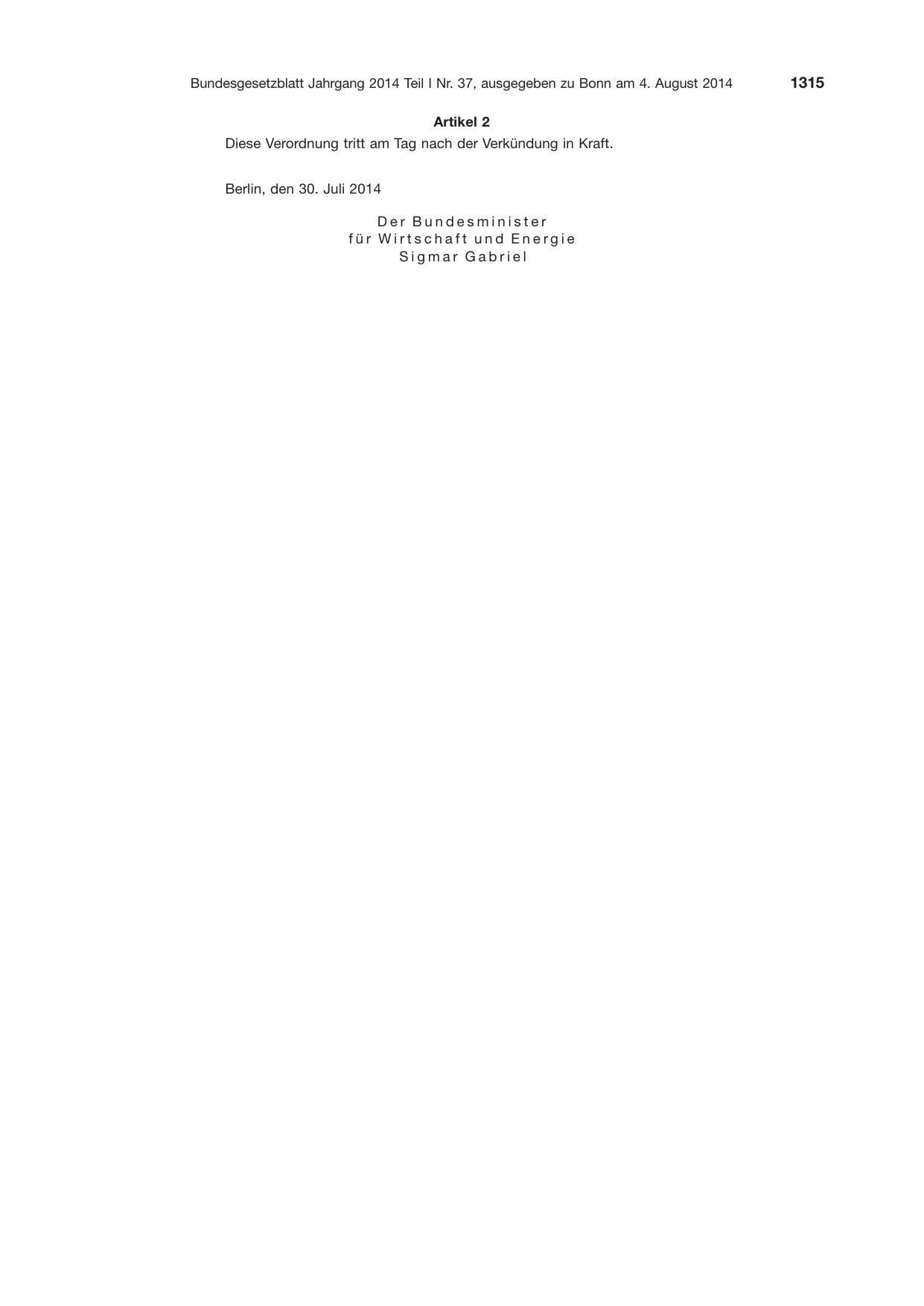 BGBl. 2014, Seite 1315 — Originalseite als Abbildung