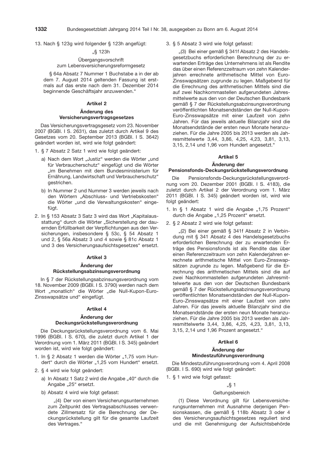BGBl. 2014, Seite 1332 — Originalseite als Abbildung