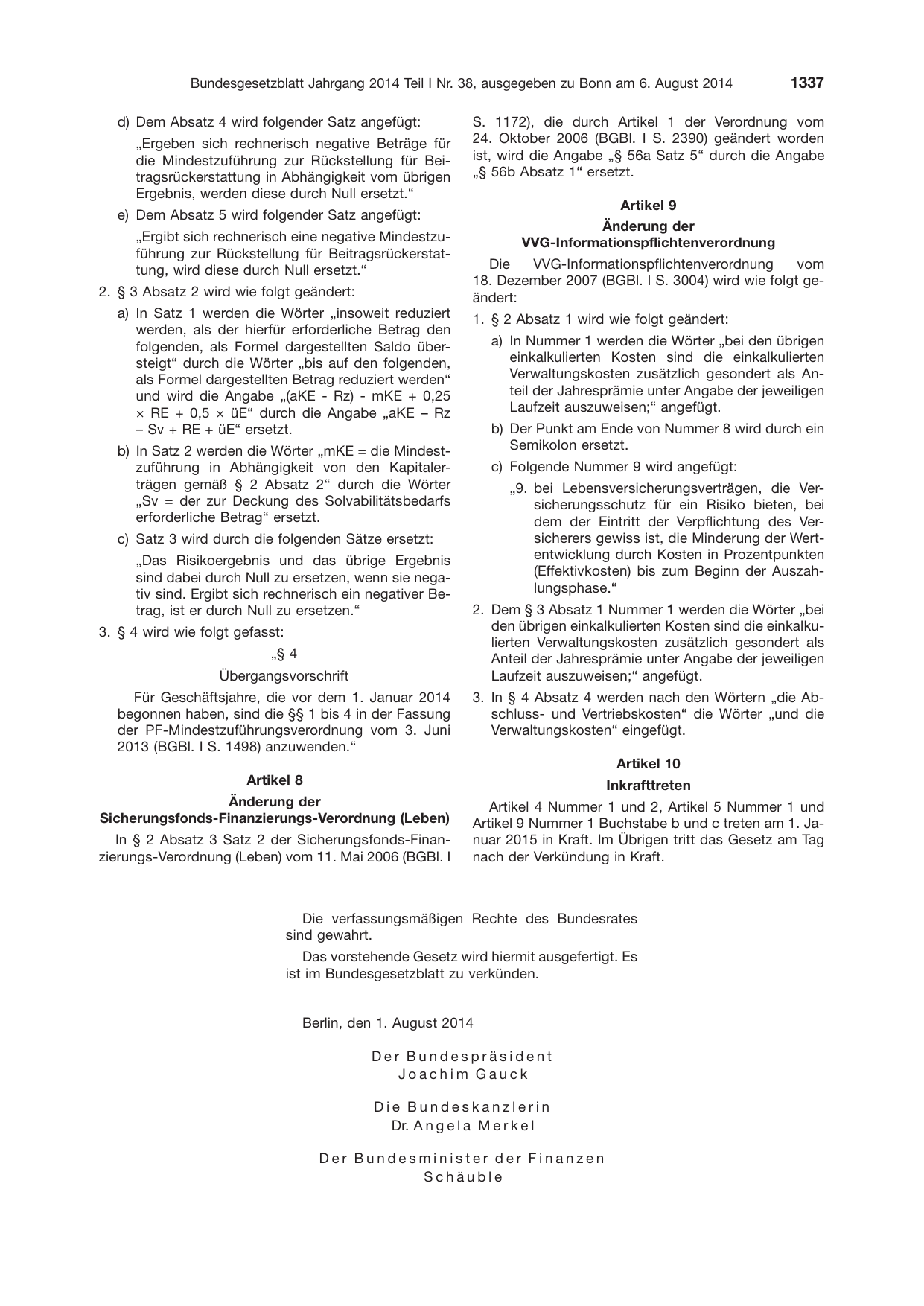 BGBl. 2014, Seite 1337 — Originalseite als Abbildung