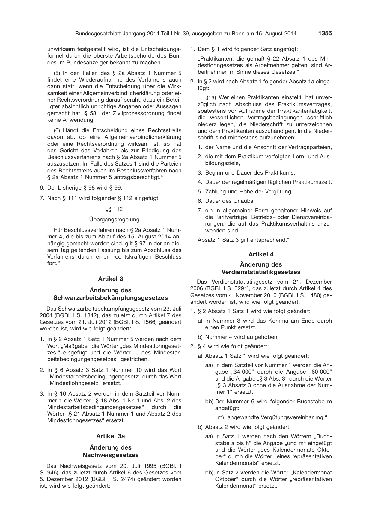 BGBl. 2014, Seite 1355 — Originalseite als Abbildung