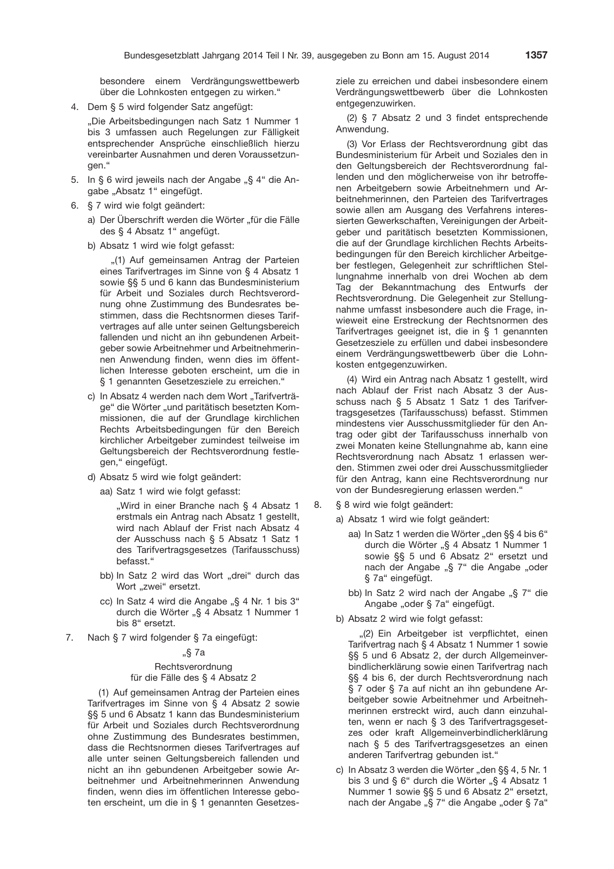 BGBl. 2014, Seite 1357 — Originalseite als Abbildung