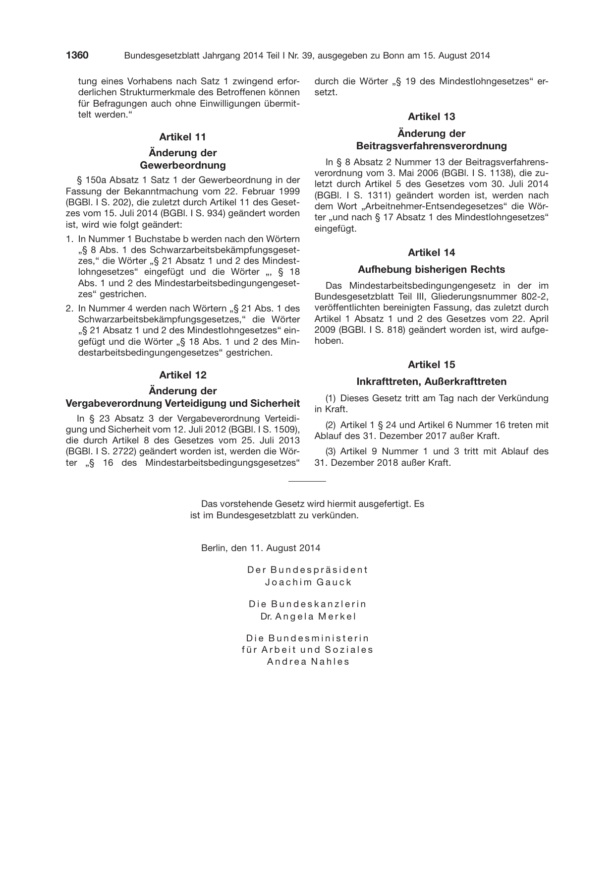 BGBl. 2014, Seite 1360 — Originalseite als Abbildung