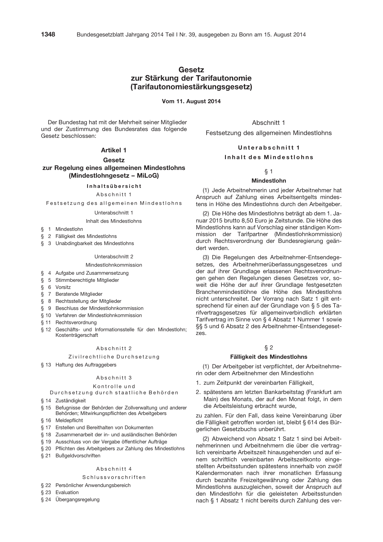 BGBl. 2014, Seite 1348 — Originalseite als Abbildung