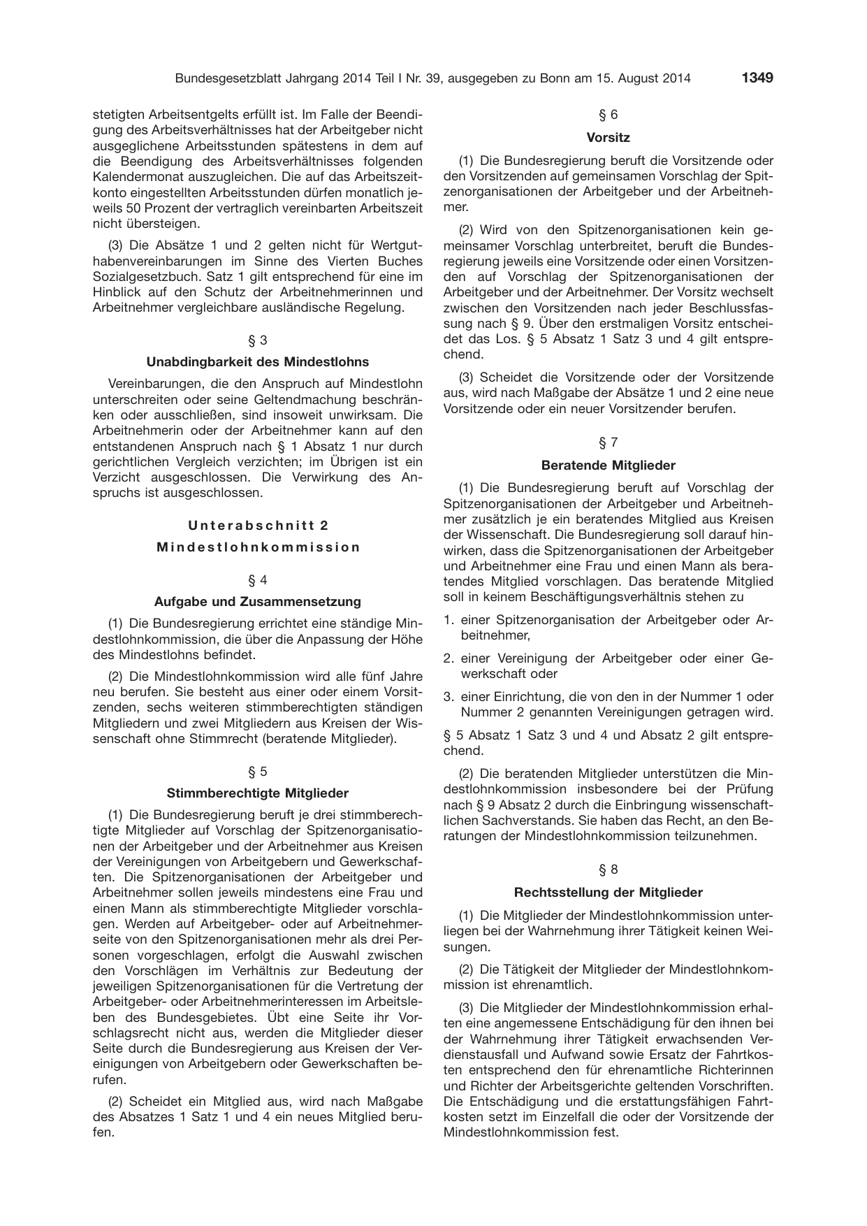 BGBl. 2014, Seite 1349 — Originalseite als Abbildung