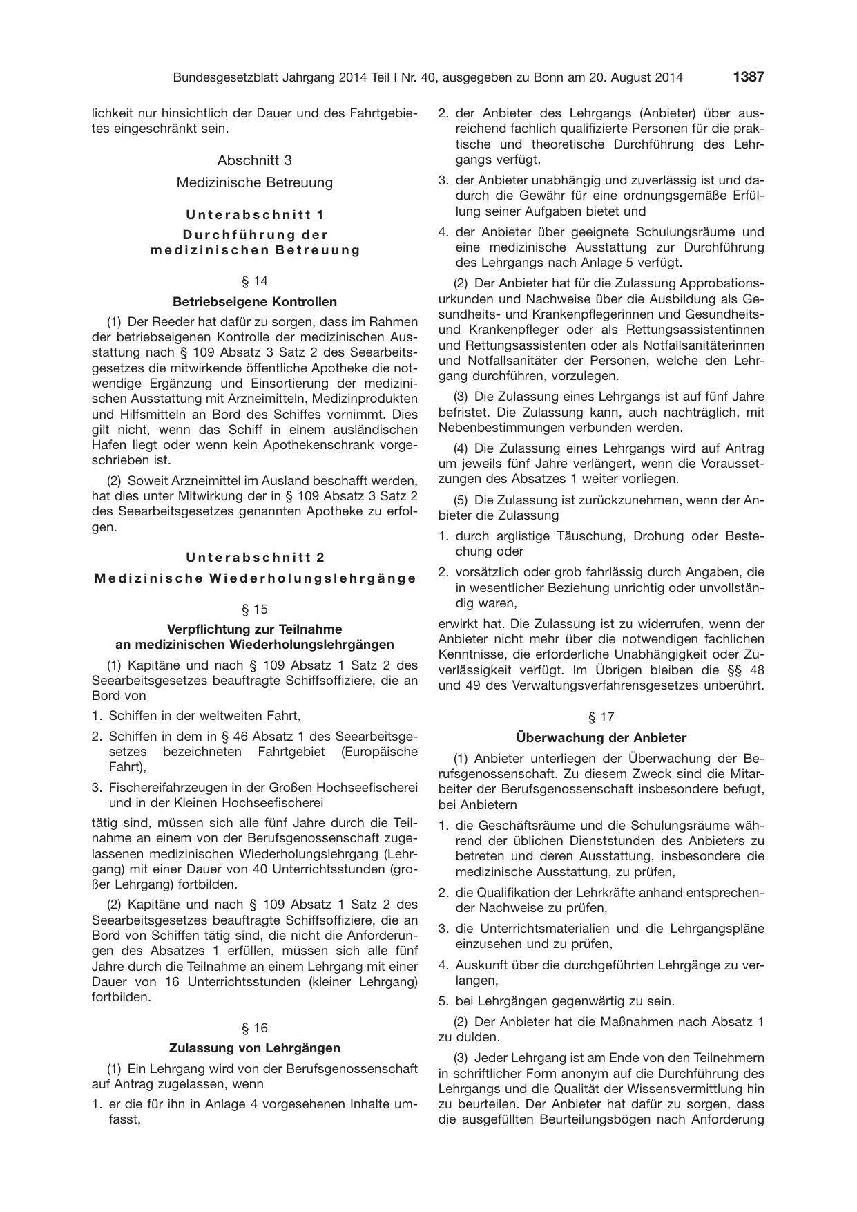 BGBl. 2014, Seite 1387 — Originalseite als Abbildung