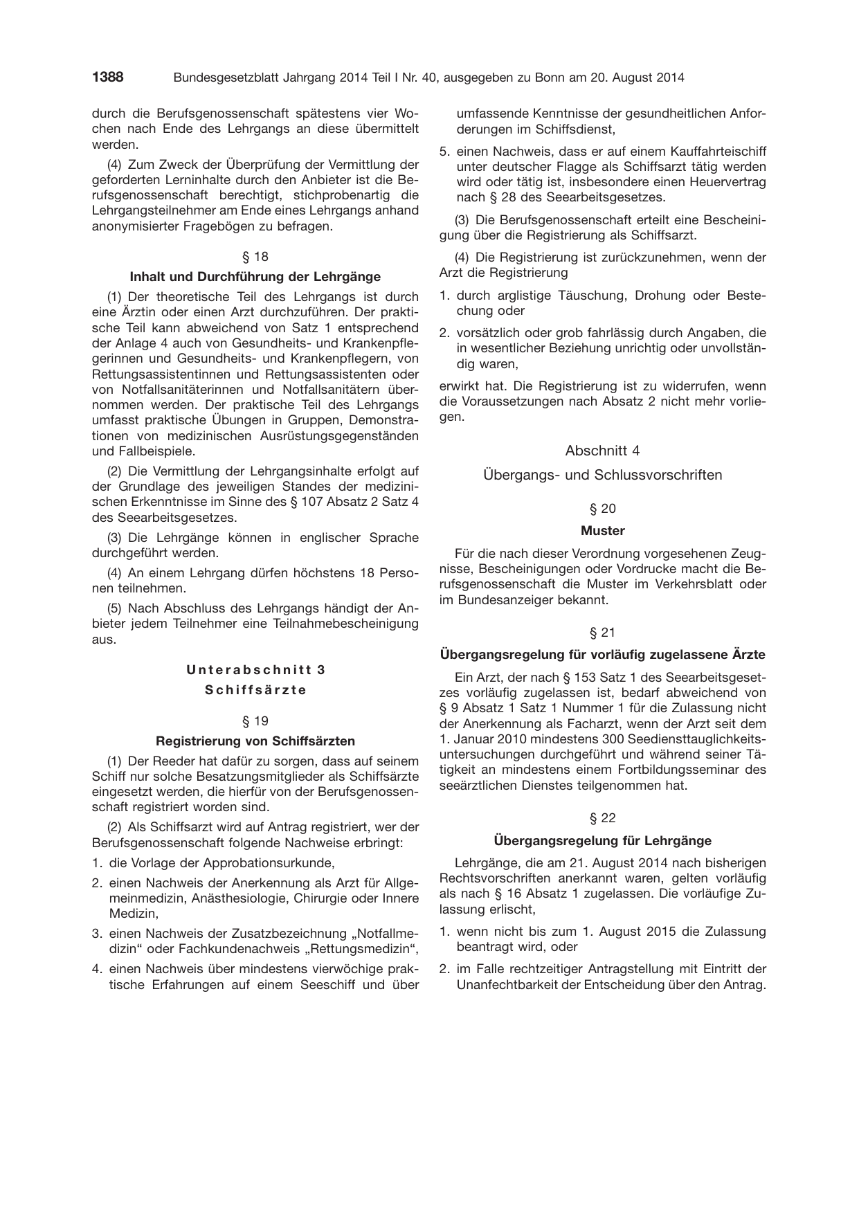 BGBl. 2014, Seite 1388 — Originalseite als Abbildung