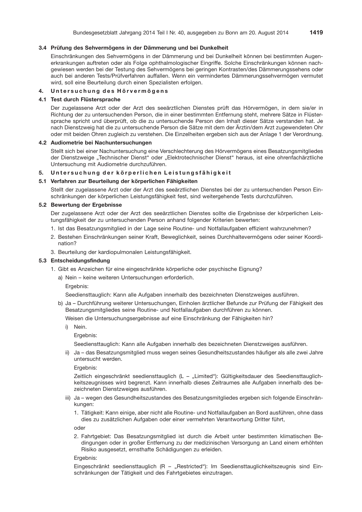 BGBl. 2014, Seite 1419 — Originalseite als Abbildung