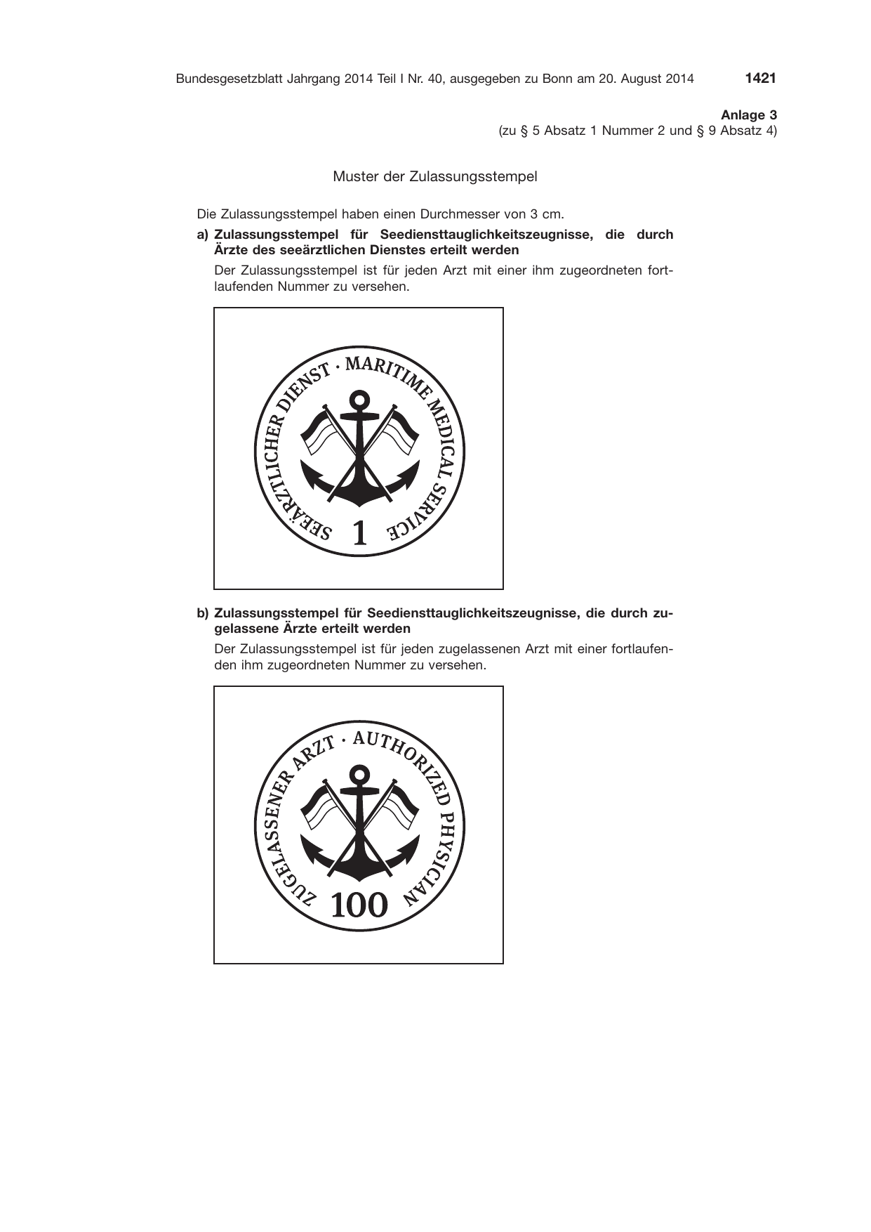 BGBl. 2014, Seite 1421 — Originalseite als Abbildung