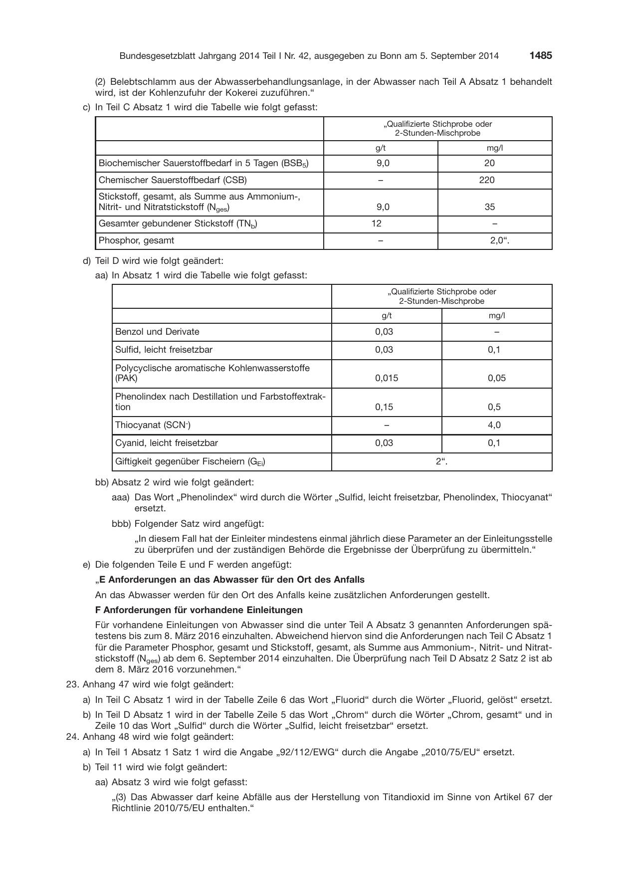 BGBl. 2014, Seite 1485 — Originalseite als Abbildung