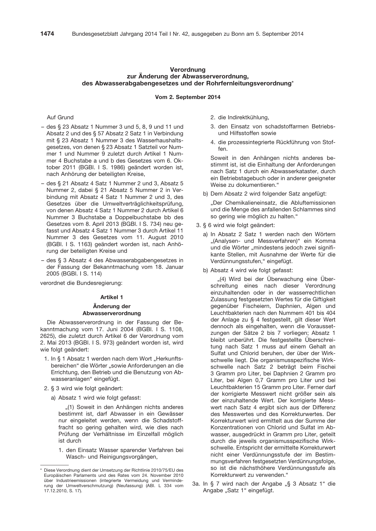 BGBl. 2014, Seite 1474 — Originalseite als Abbildung