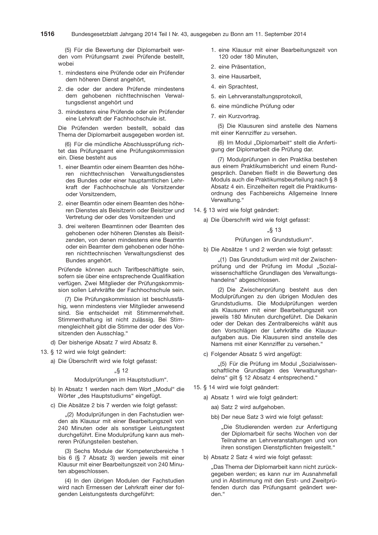 BGBl. 2014, Seite 1516 — Originalseite als Abbildung