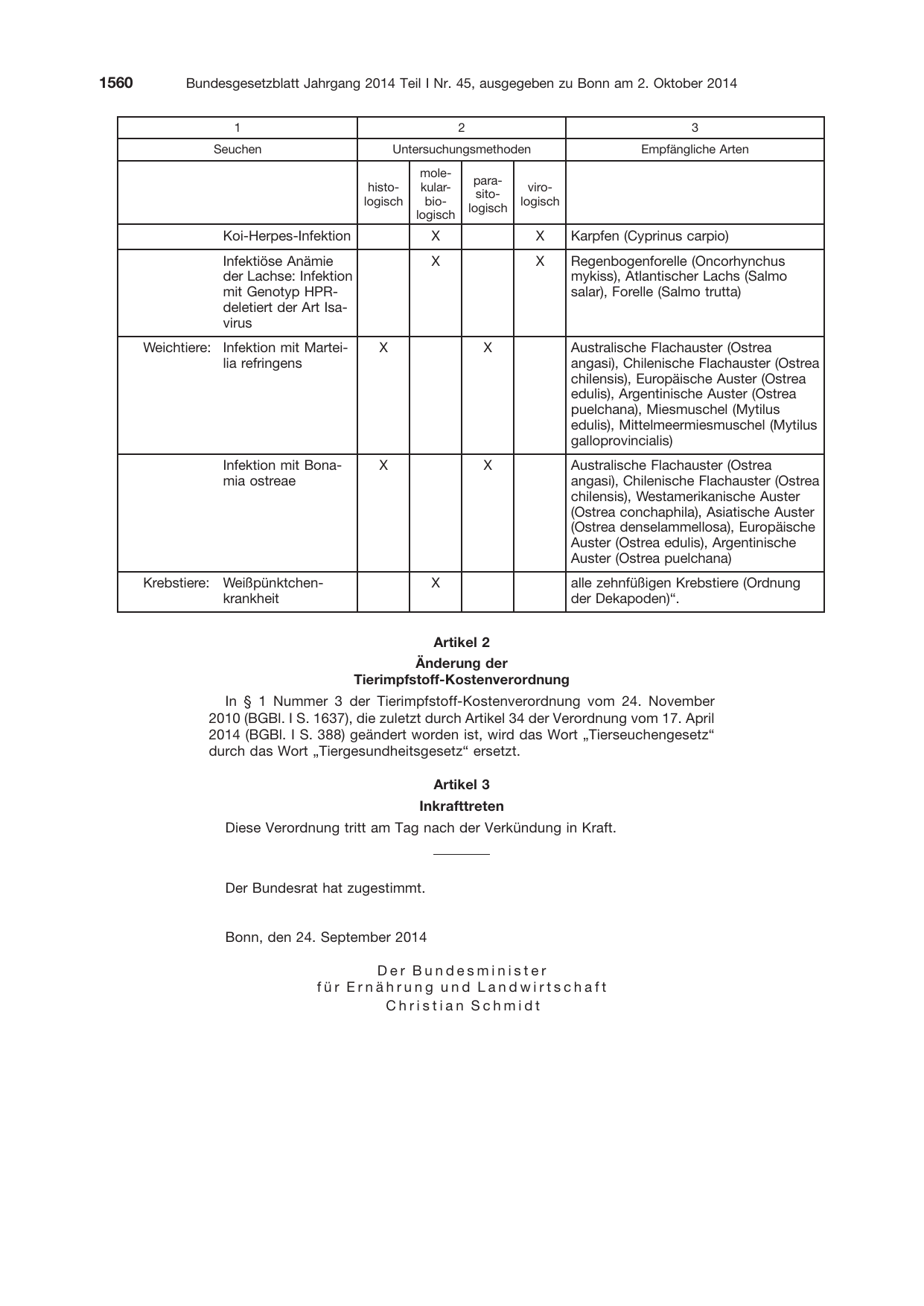 BGBl. 2014, Seite 1560 — Originalseite als Abbildung