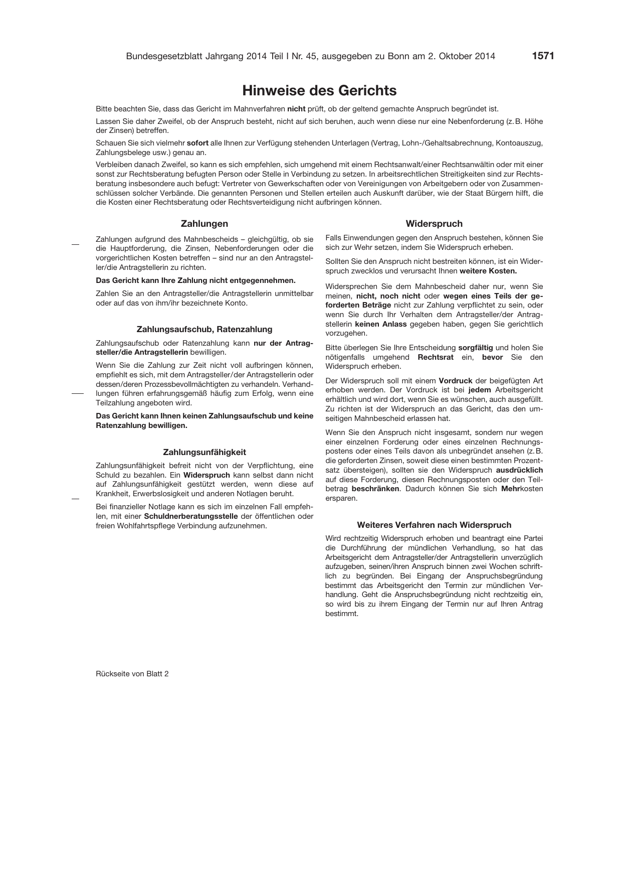 BGBl. 2014, Seite 1571 — Originalseite als Abbildung