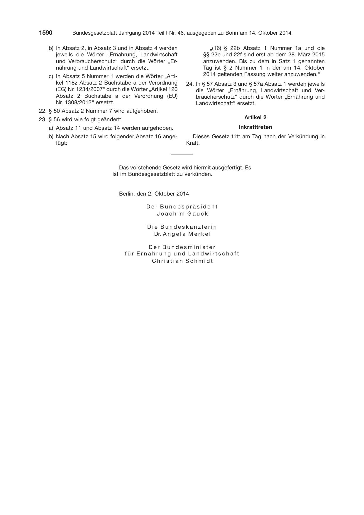 BGBl. 2014, Seite 1590 — Originalseite als Abbildung