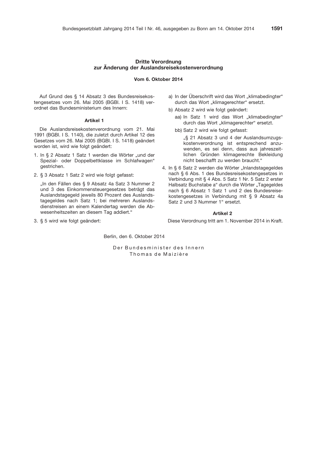 BGBl. 2014, Seite 1591 — Originalseite als Abbildung