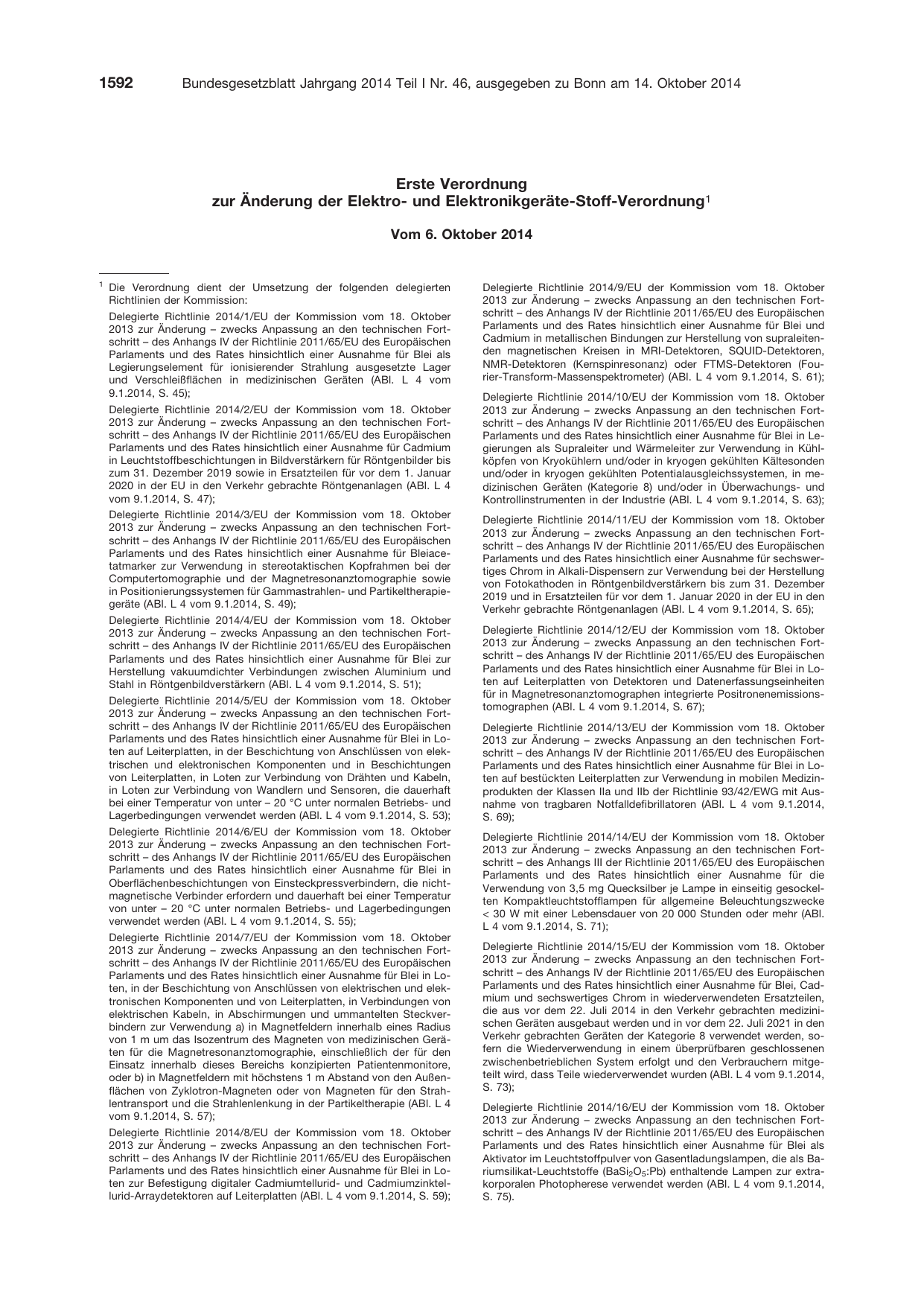 BGBl. 2014, Seite 1592 — Originalseite als Abbildung