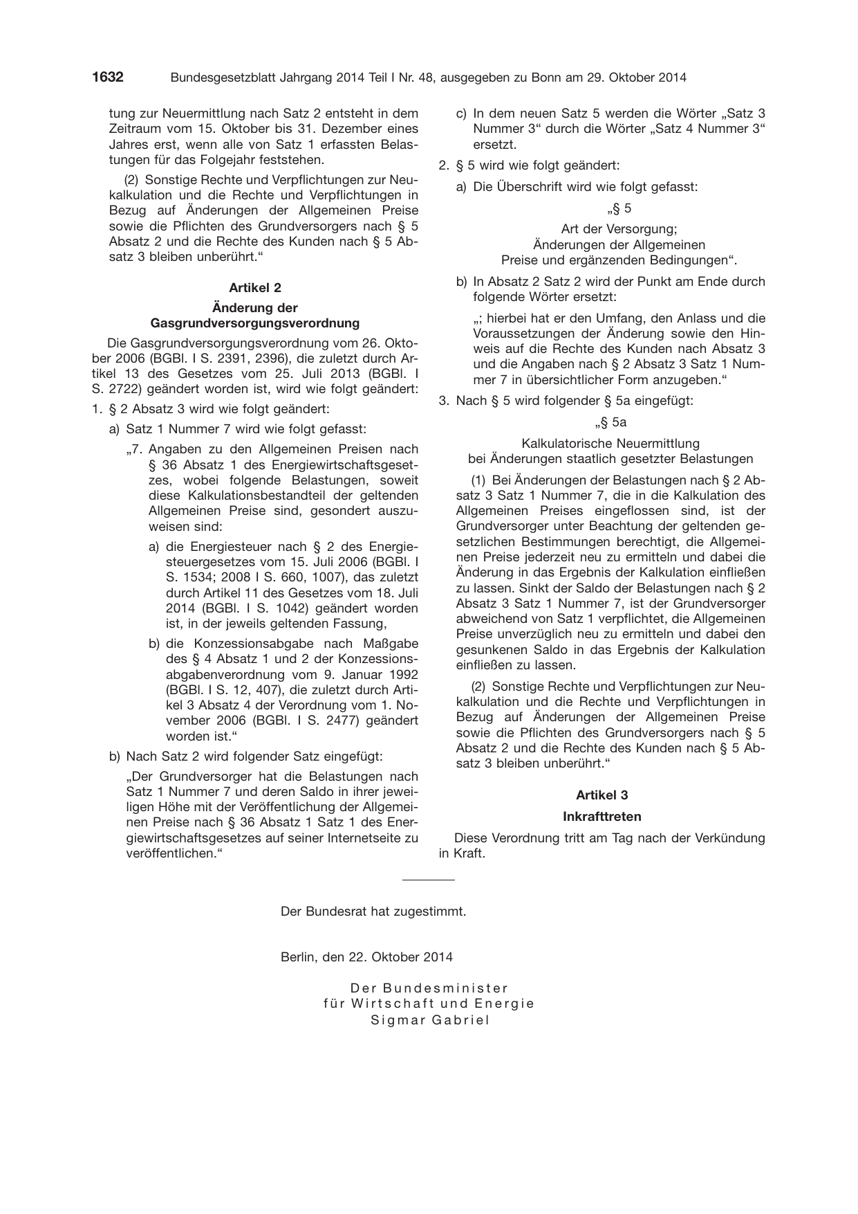 BGBl. 2014, Seite 1632 — Originalseite als Abbildung