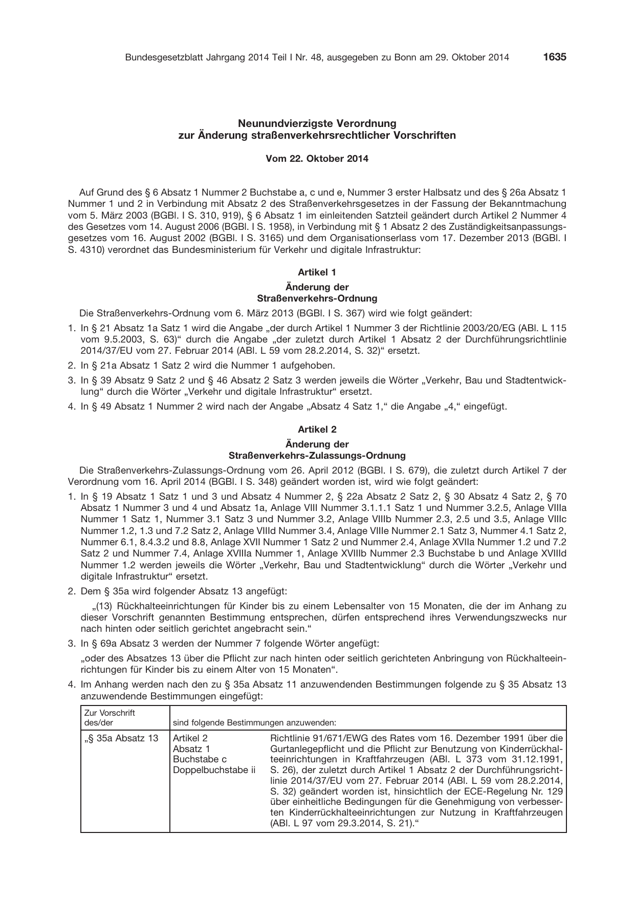 BGBl. 2014, Seite 1635 — Originalseite als Abbildung